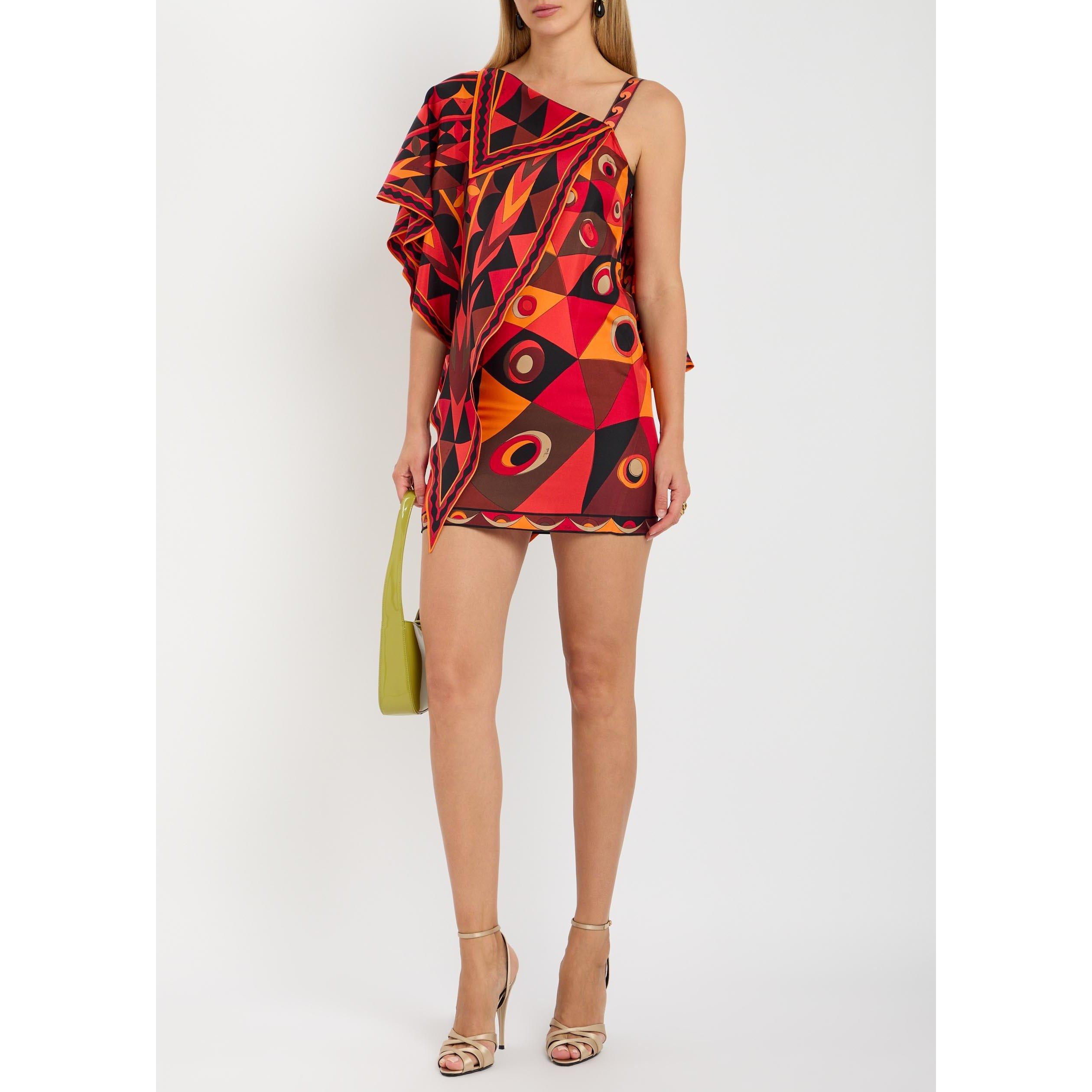 ORANGE AND OTHE - PUCCI - Women's Silk Slim-Fit Mini Dress - 5