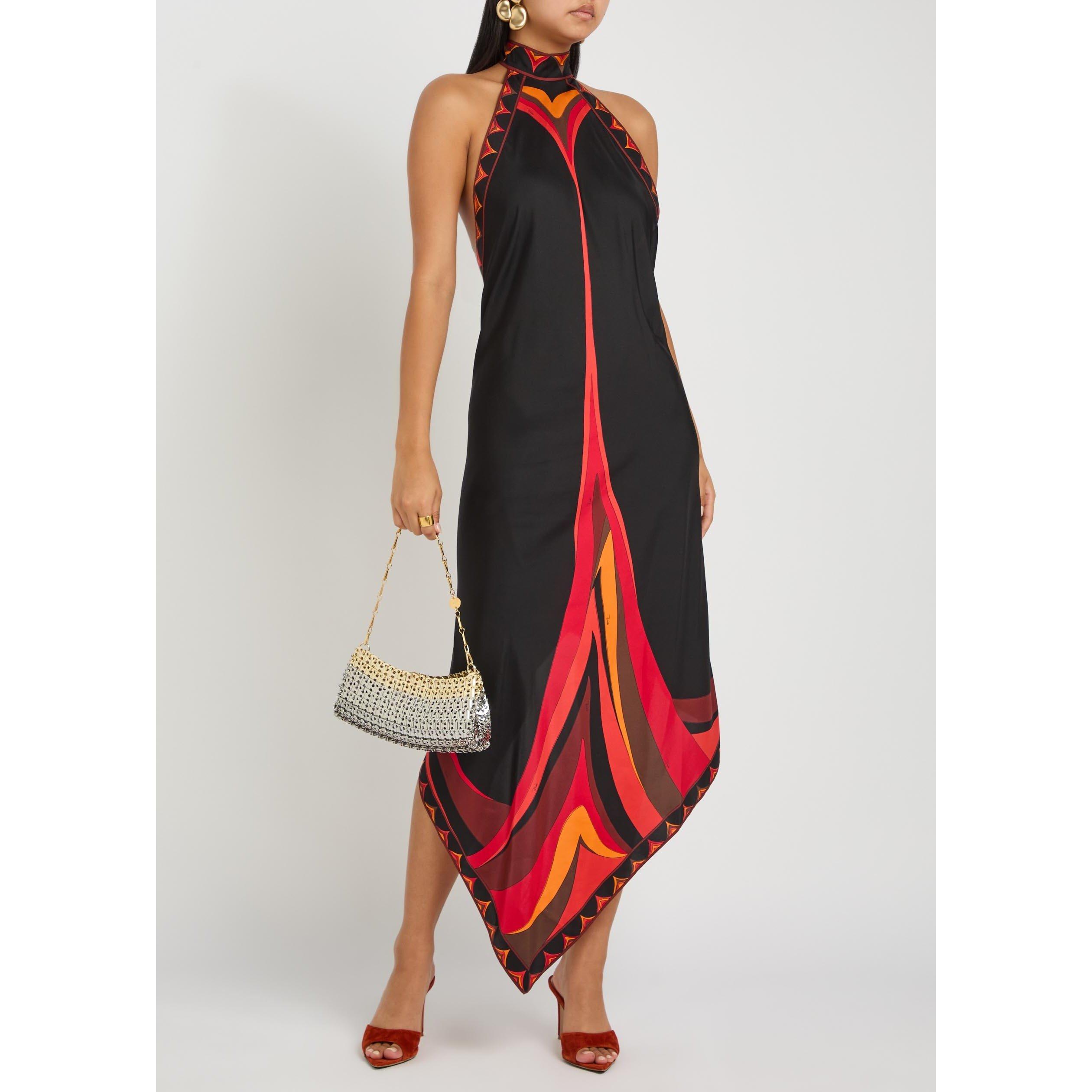 ORANGE AND OTHE - PUCCI - Women's Silk Halter Neck Maxi Dress - 5