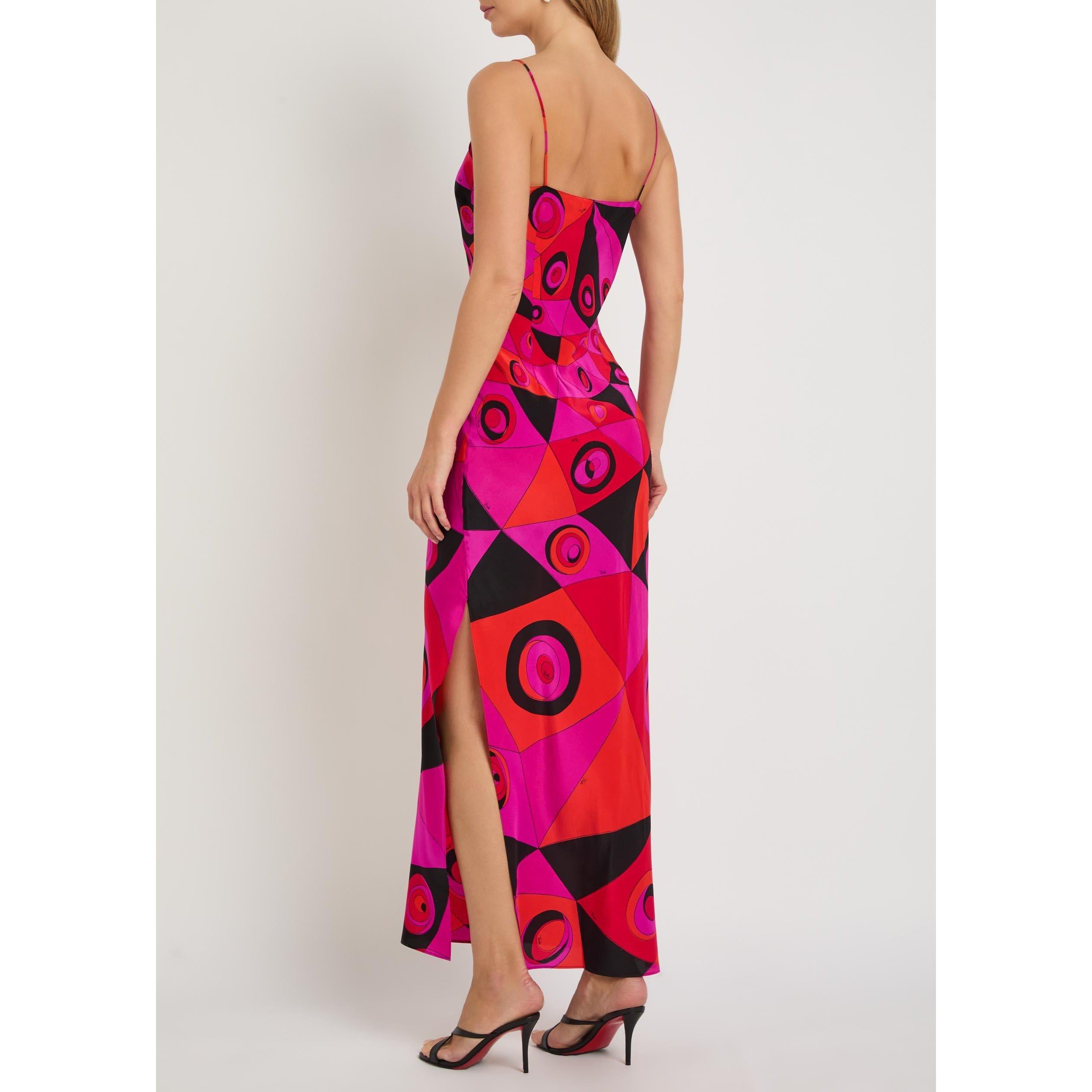 PINK AND OTHER - PUCCI - Women's Silk V-Neck Maxi Dress - 3