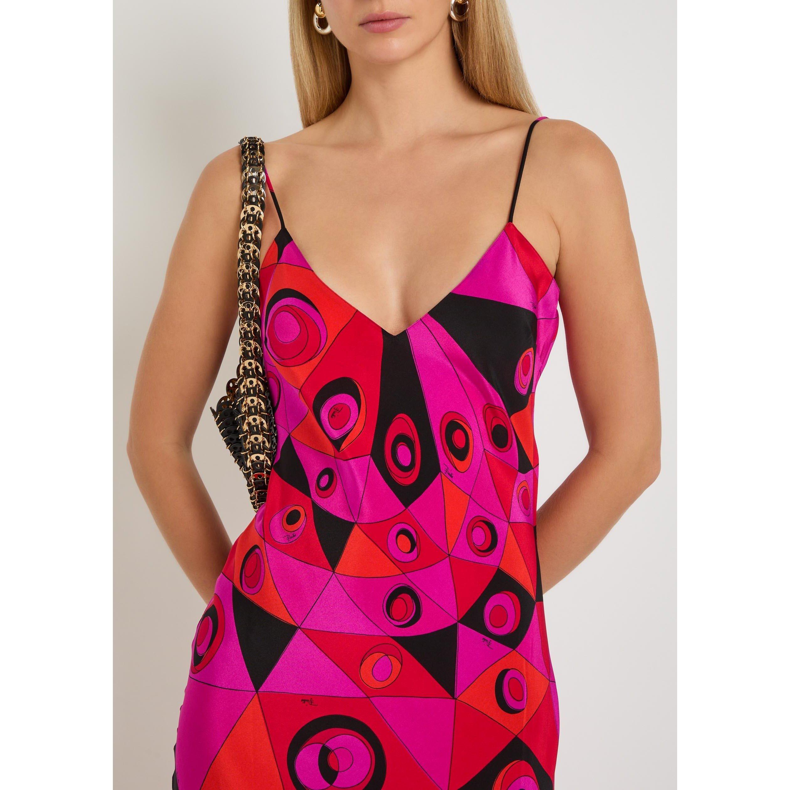 PINK AND OTHER - PUCCI - Women's Silk V-Neck Maxi Dress - 4