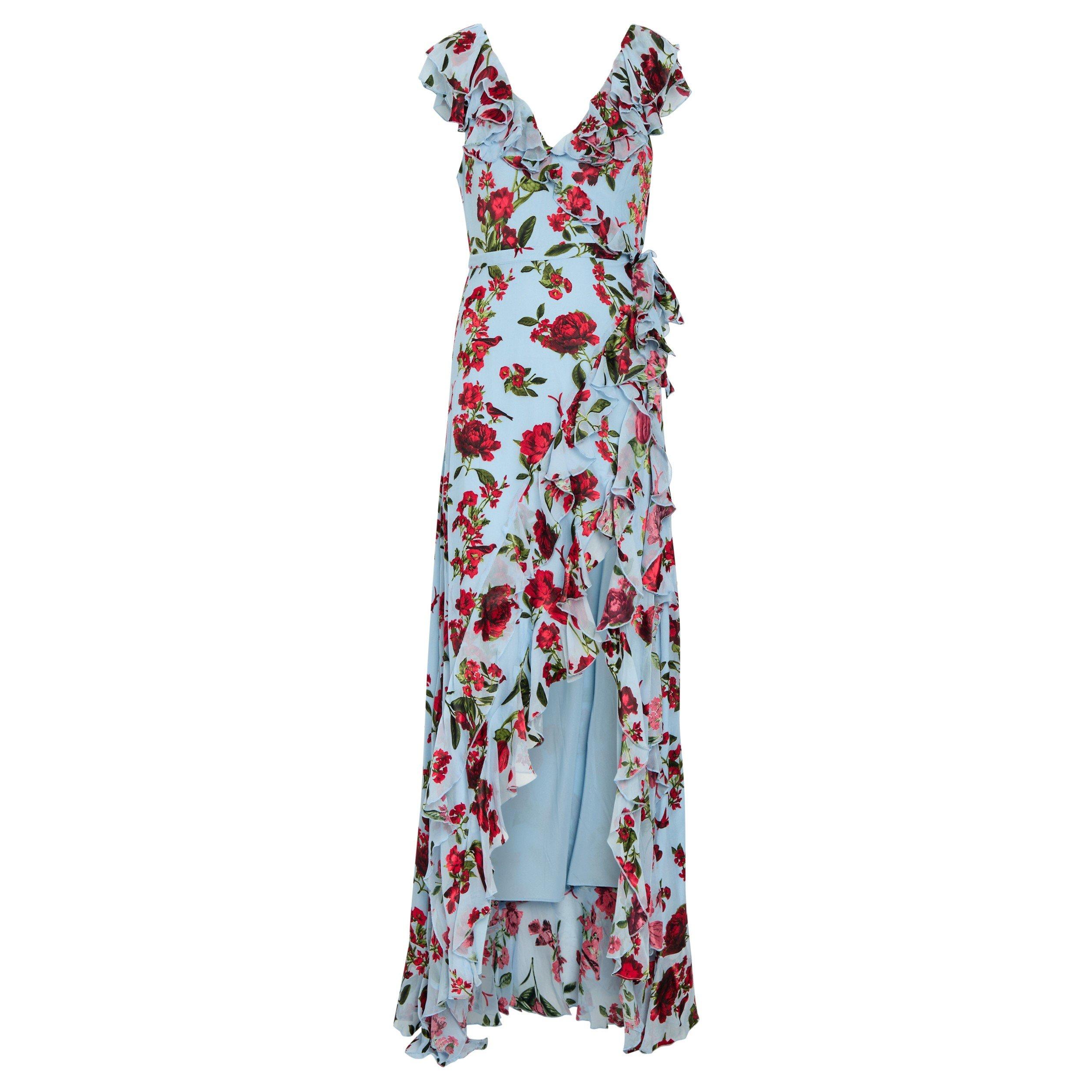 MULTICOLOURED - Alice And Olivia - LD Kristen Ruffle Wrap Dress