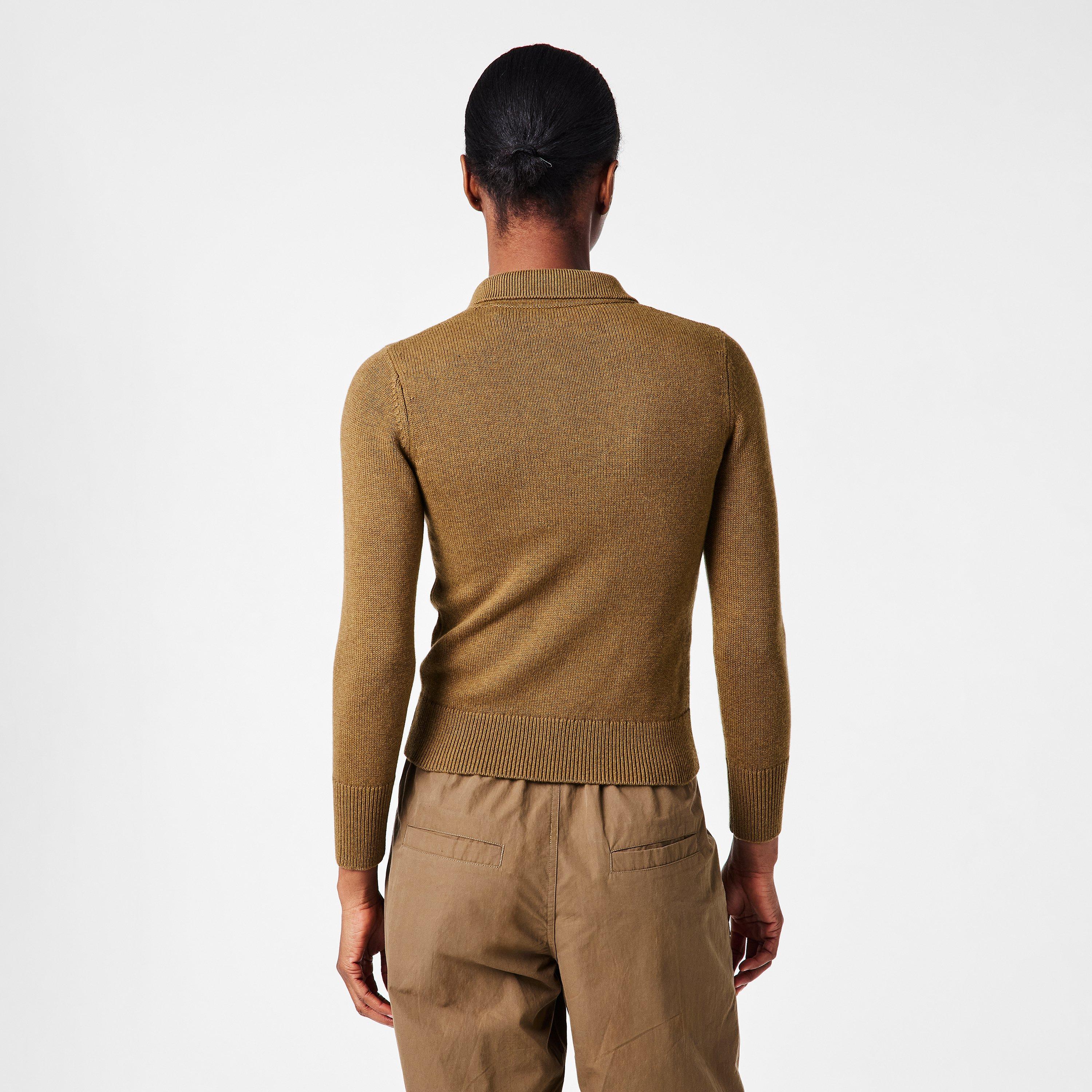 Khaki 67KI - Marant Etoile - Women's Nola Long Sleeve Knitted Polo Shirt - 4