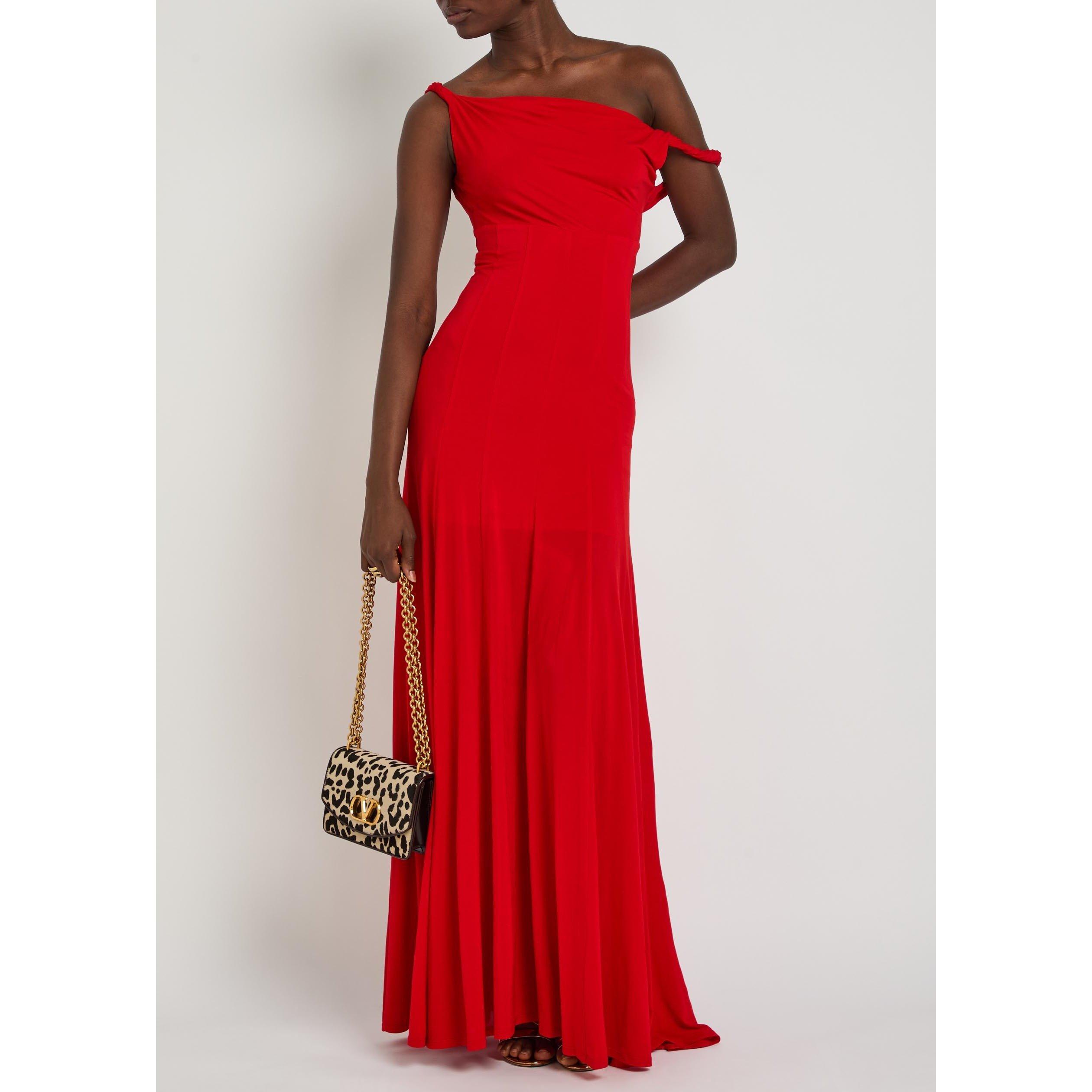 RED - Alice And Olivia - LD Noelia Paneled Maxi Dress - 5