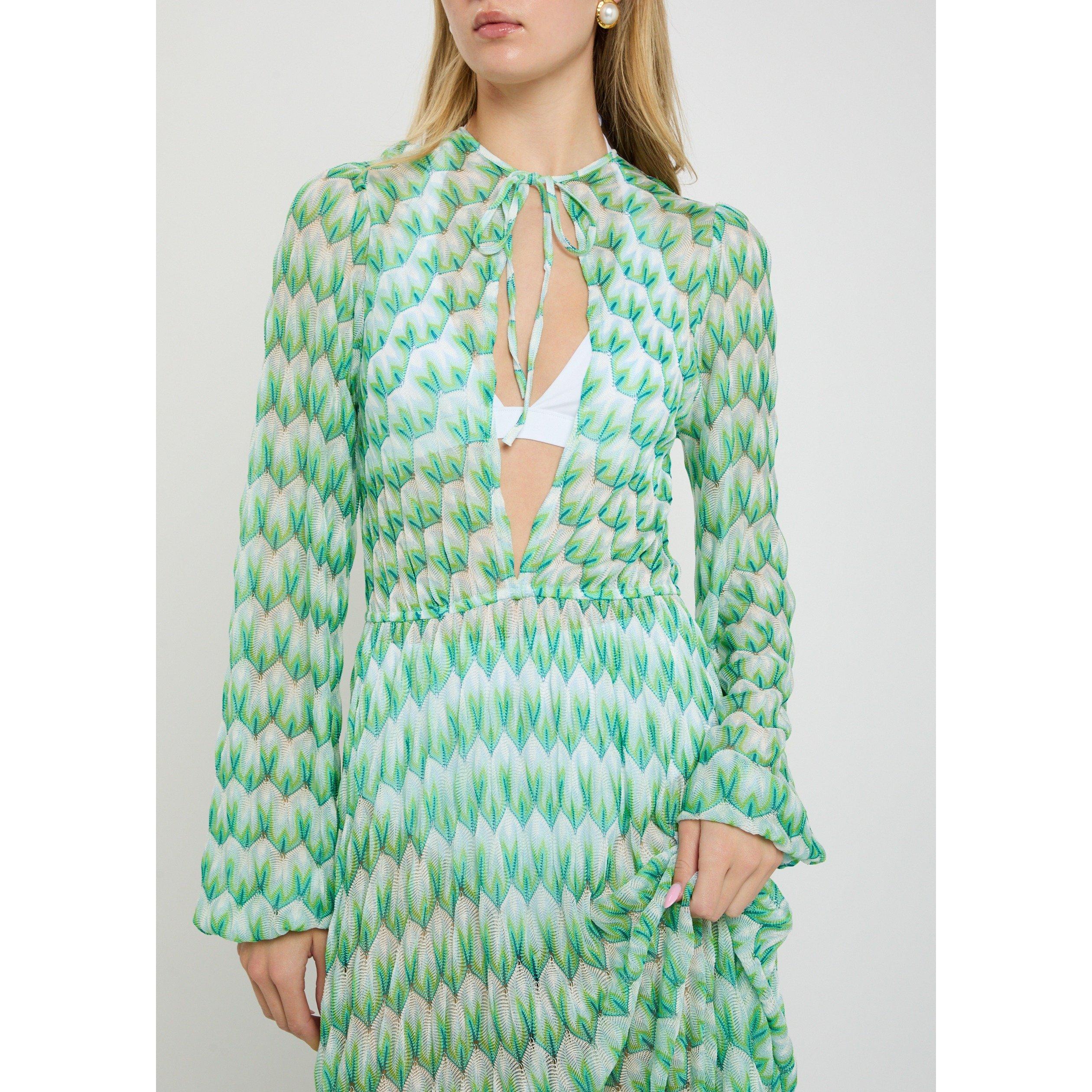 GREEN AND OTHER - Missoni - Women's Long Cover-Up Maxi Dress - 4