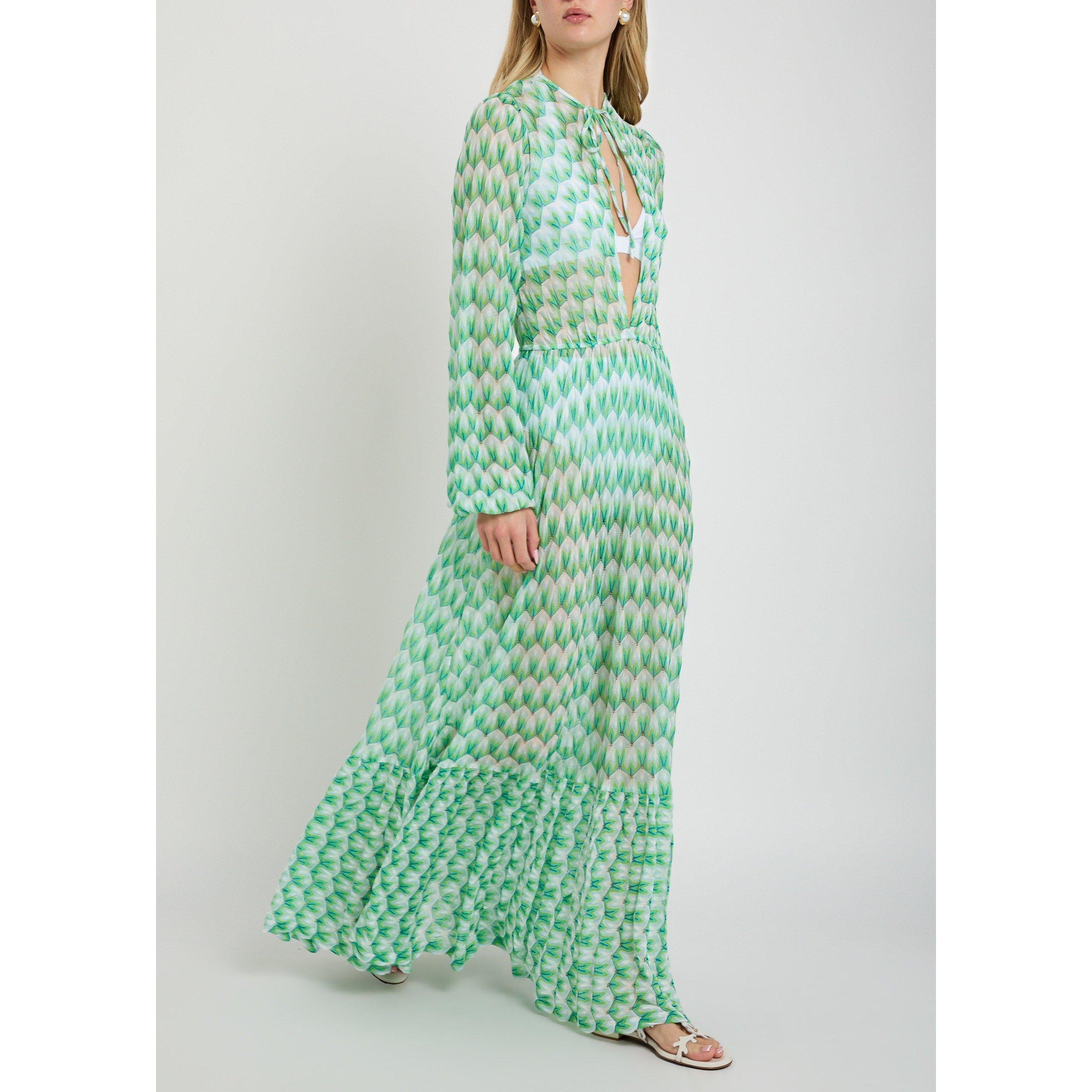 GREEN AND OTHER - Missoni - Women's Long Cover-Up Maxi Dress - 5