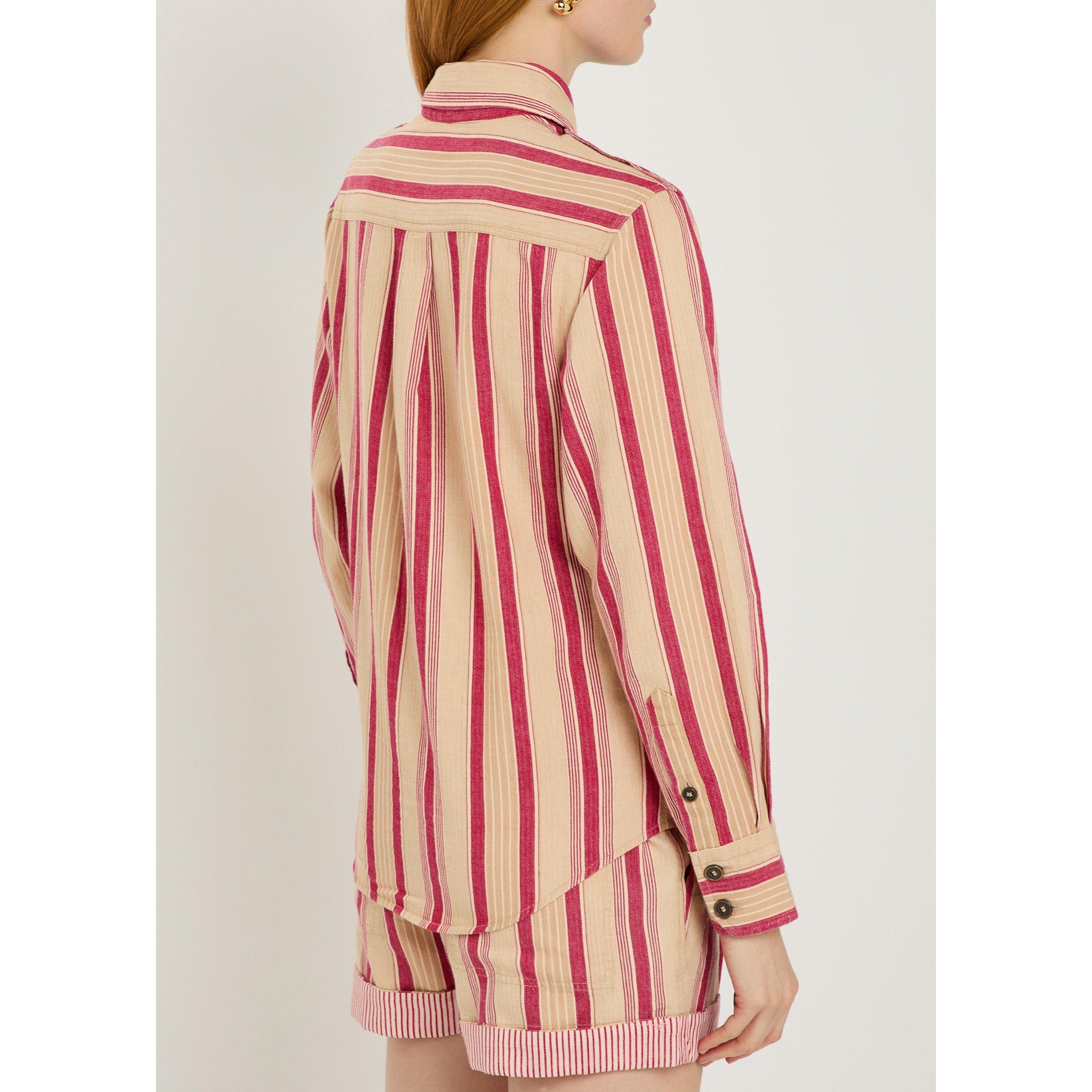 BEIGE AND OTHER - Marant Etoile - Women's Gelva Striped Cotton Long-Sleeve Slim-Fit Shirt - 3