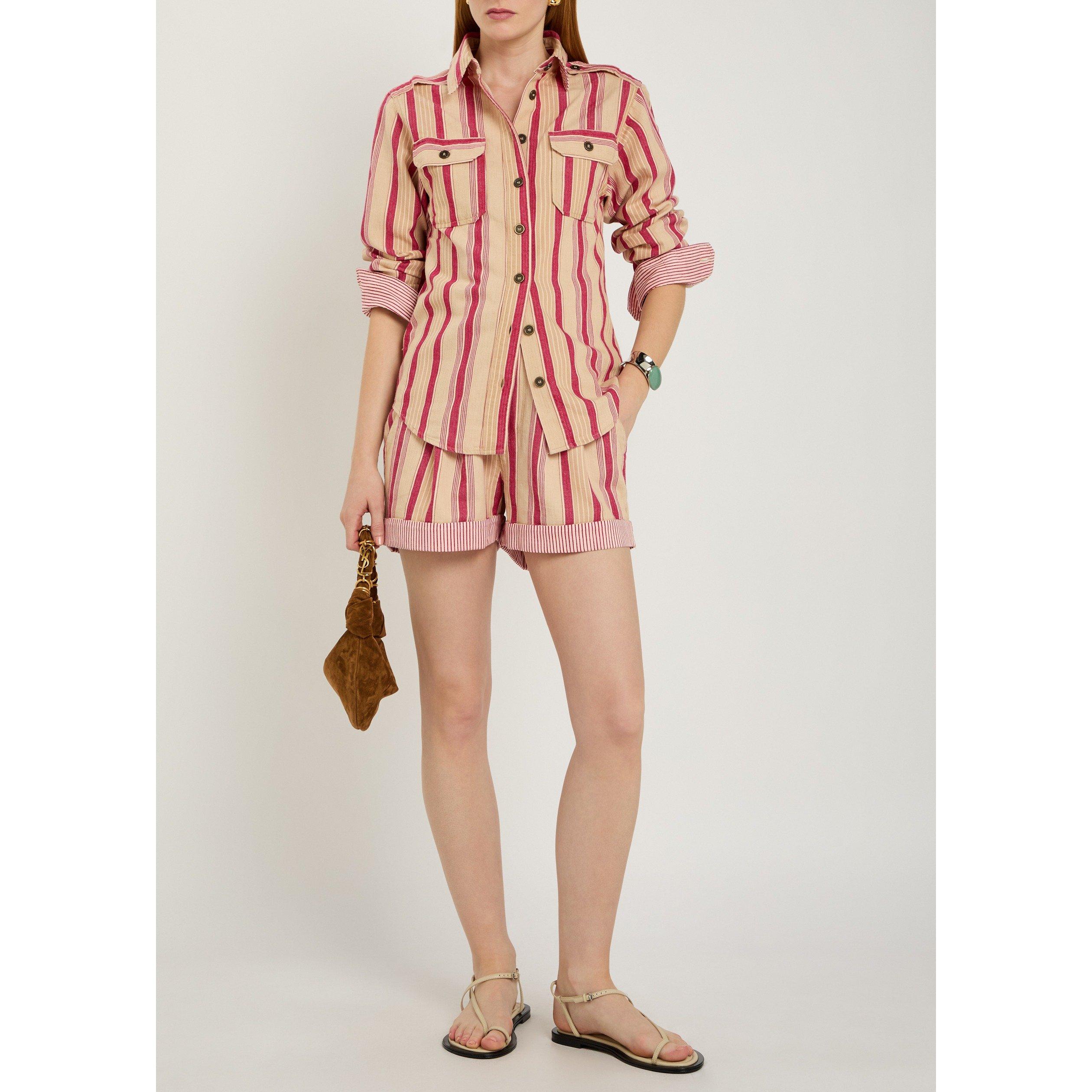 BEIGE AND OTHER - Marant Etoile - Women's Gelva Striped Cotton Long-Sleeve Slim-Fit Shirt - 5