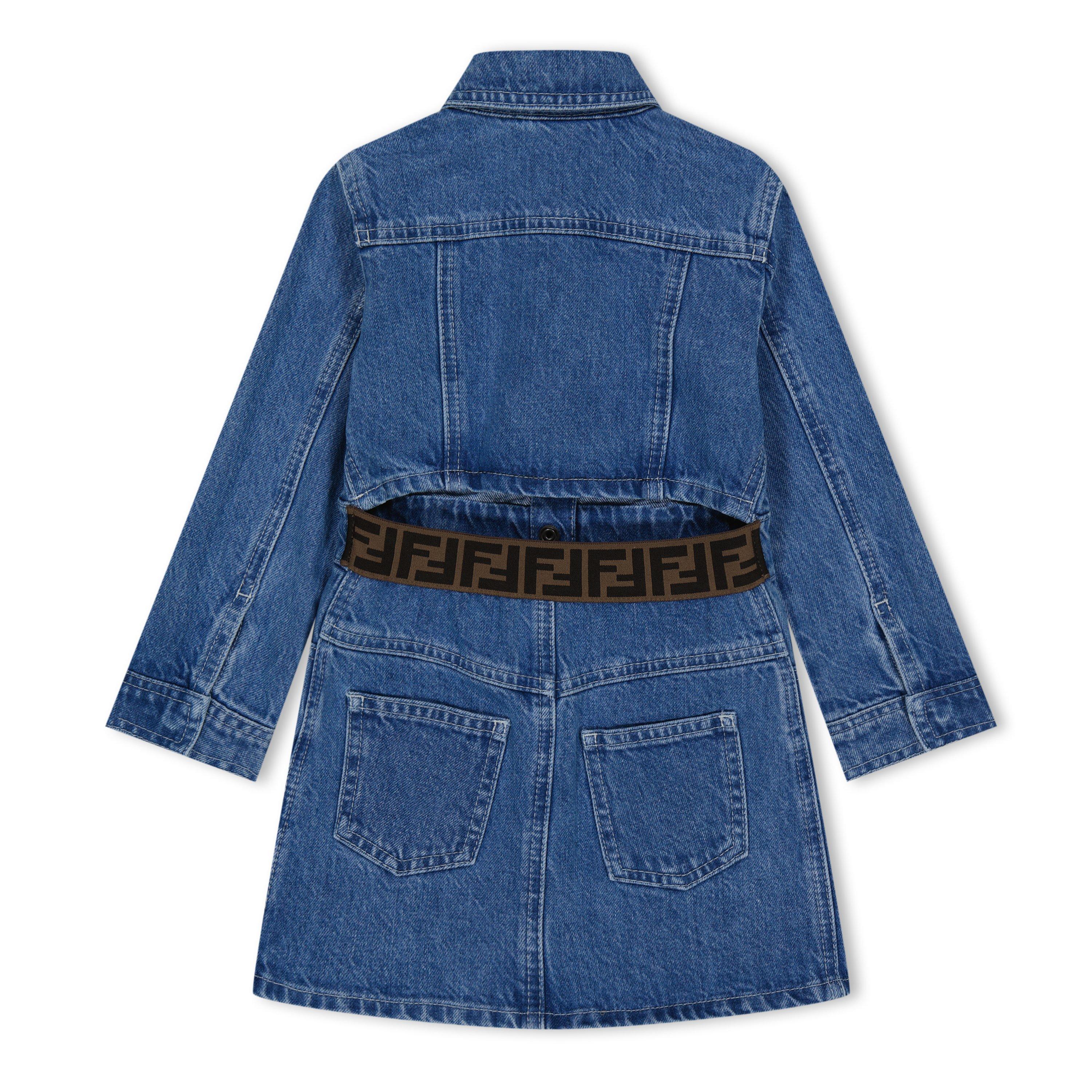 Blue AMHX - Fendi - Denim Ff Logo Shirt Dress Juniors - 2