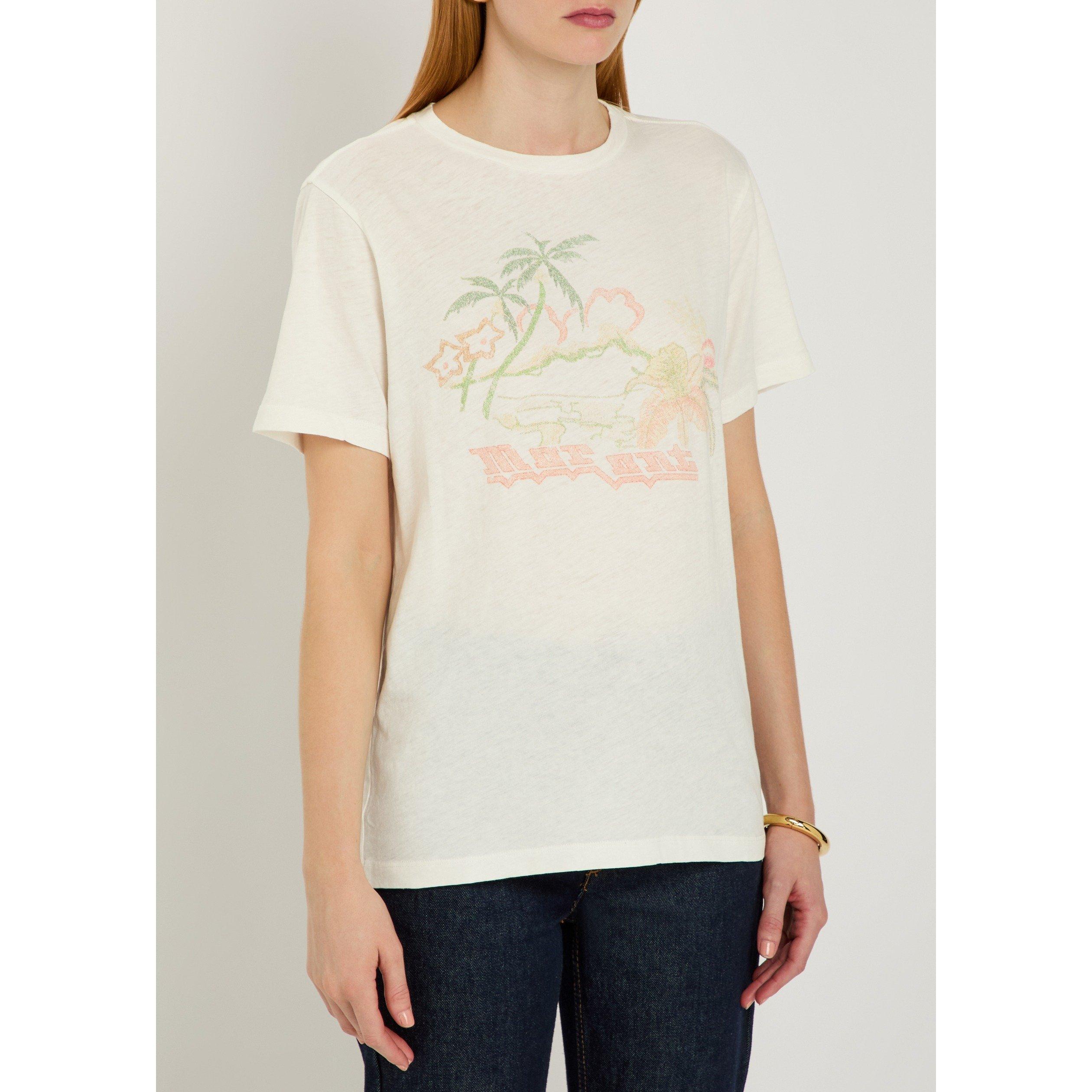 WHITE AND OTHER - Marant Etoile - Women's Zewel Printed Cotton T-Shirt - 2