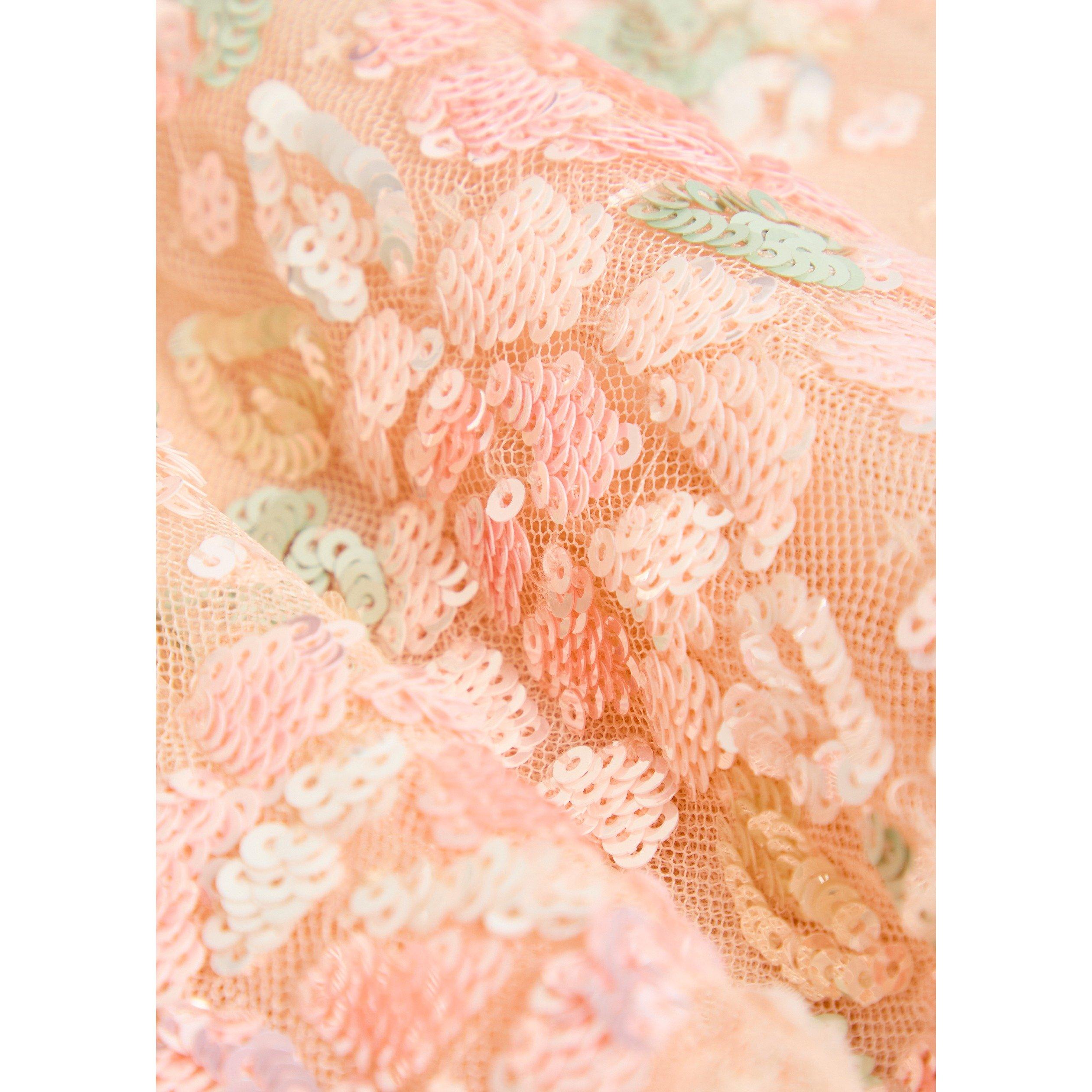 PINK - Needle and Thread - LD SEQUIN BOUQUET CAPE GOWN - 4