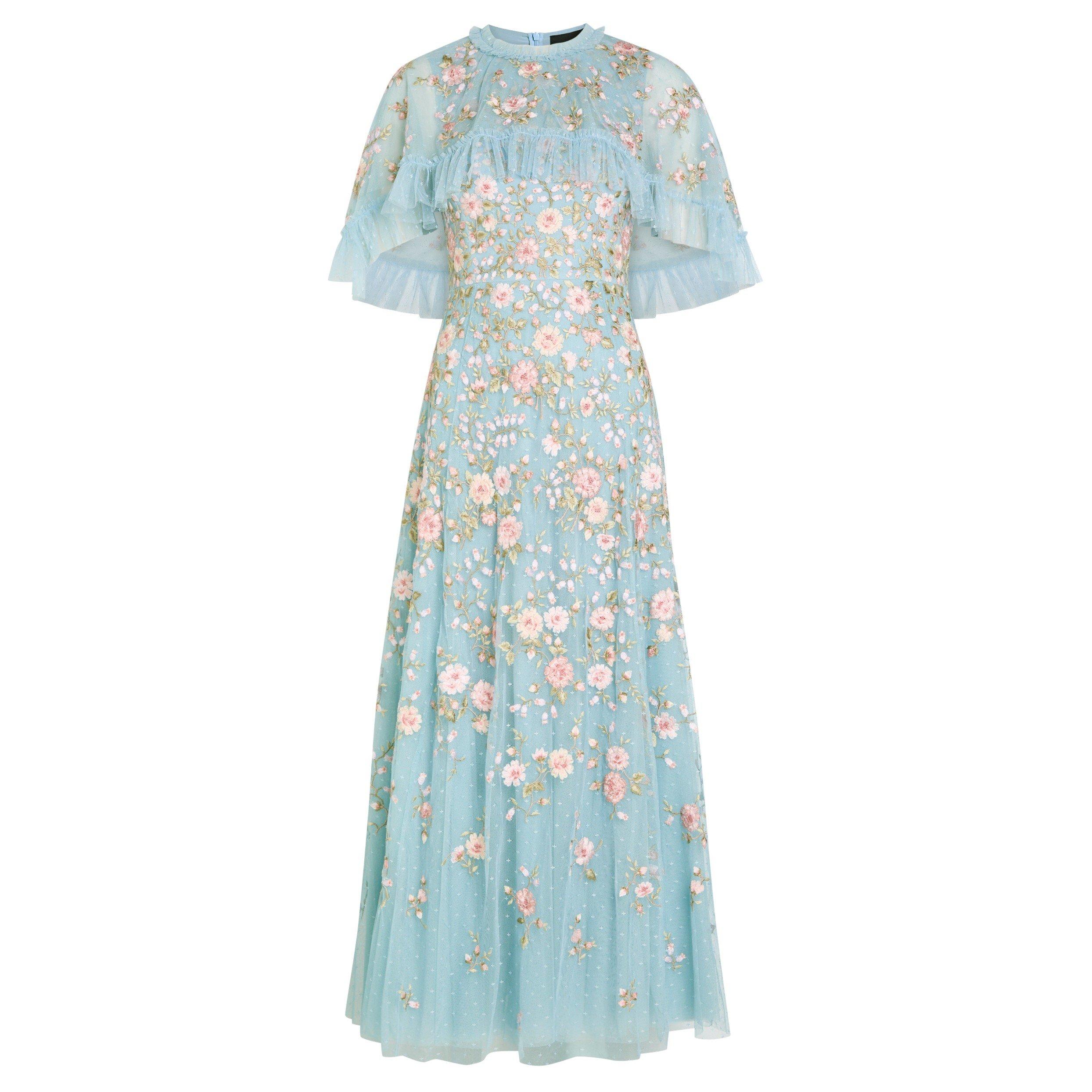 BLUE AND OTHER - Needle and Thread - LD EDEN ROSE CAPE ANKLE GOWN - 1