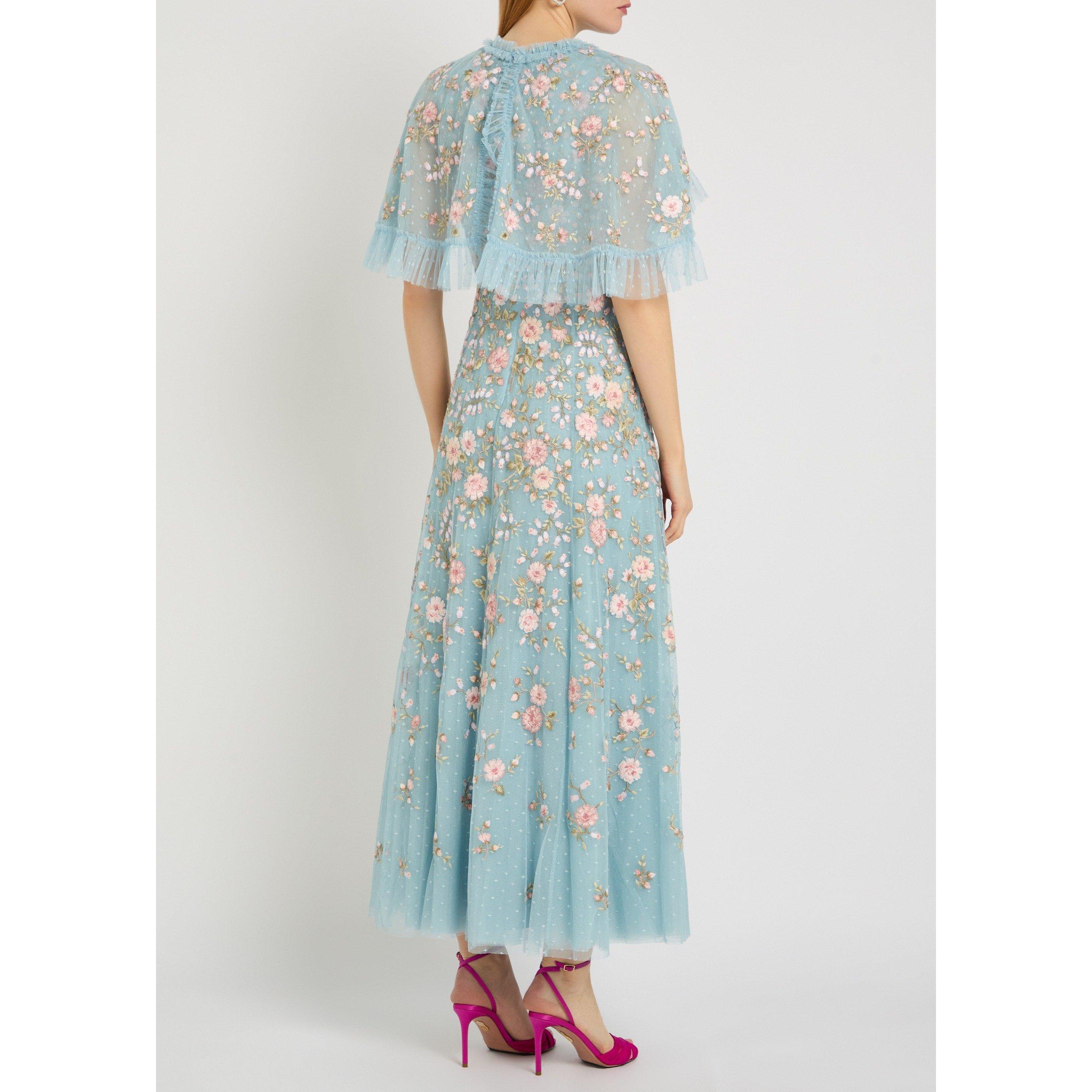 BLUE AND OTHER - Needle and Thread - LD EDEN ROSE CAPE ANKLE GOWN - 3