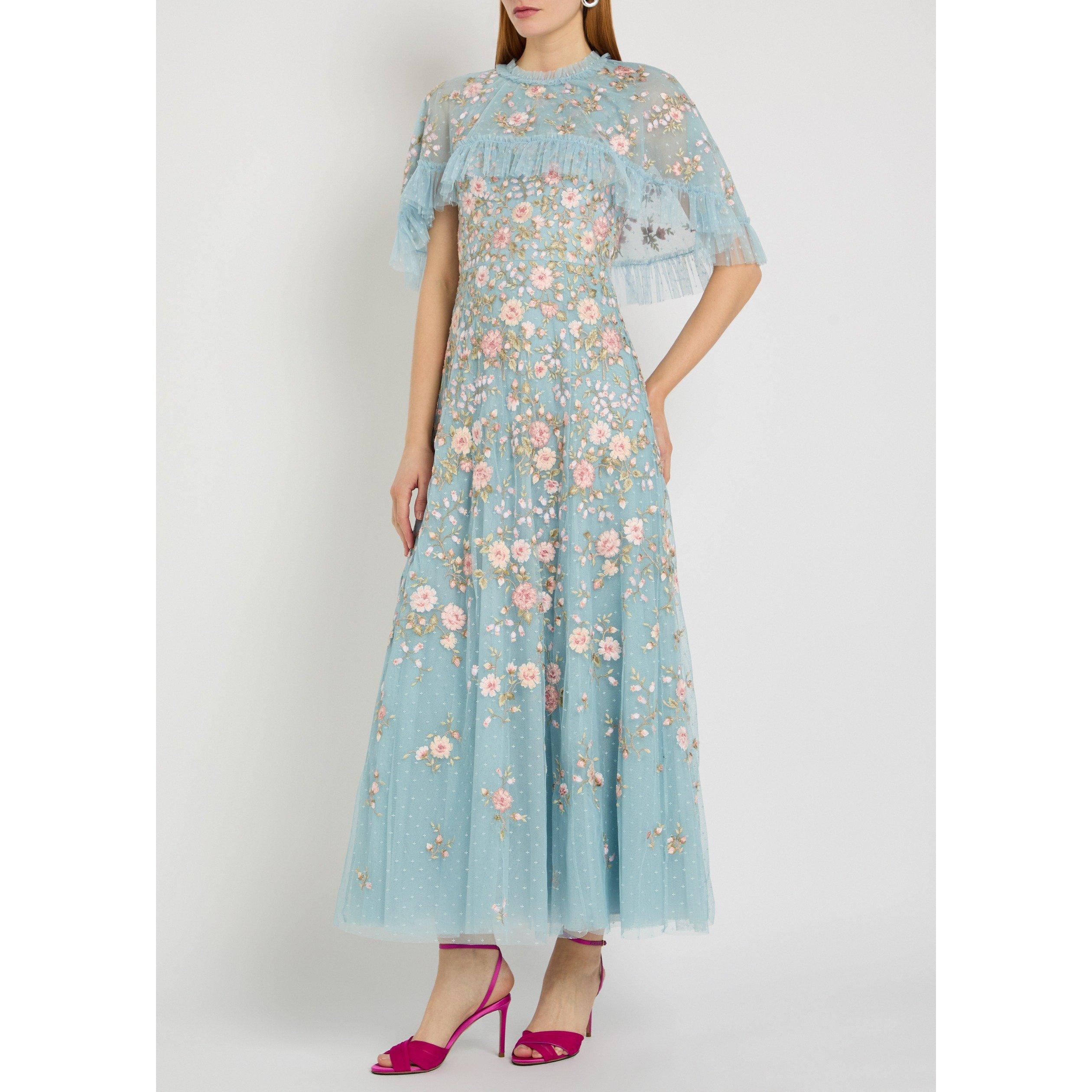 BLUE AND OTHER - Needle and Thread - LD EDEN ROSE CAPE ANKLE GOWN - 6