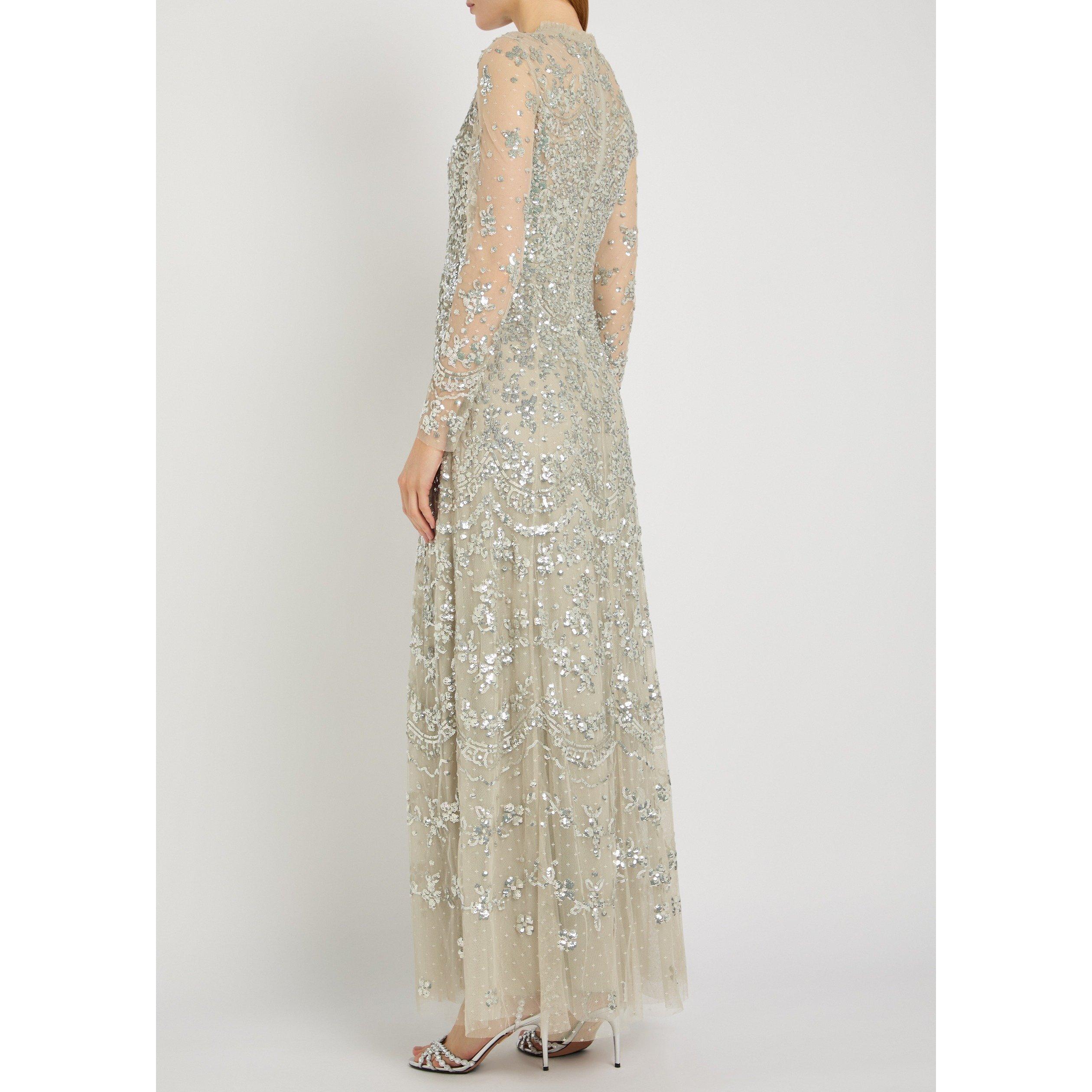 LIGHT GREEN - Needle and Thread - LD FREYA LONG SLEEVE GOWN - 3