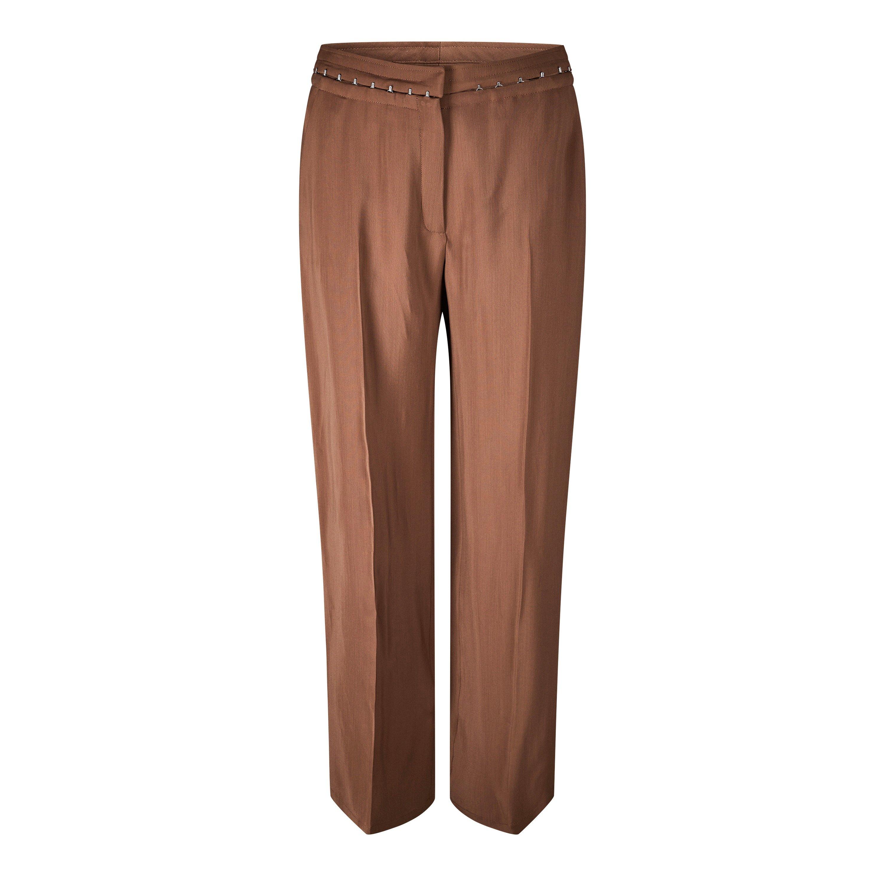 CINNAMON - Mugler - Hook & Eye Wide Leg Trousers - 5