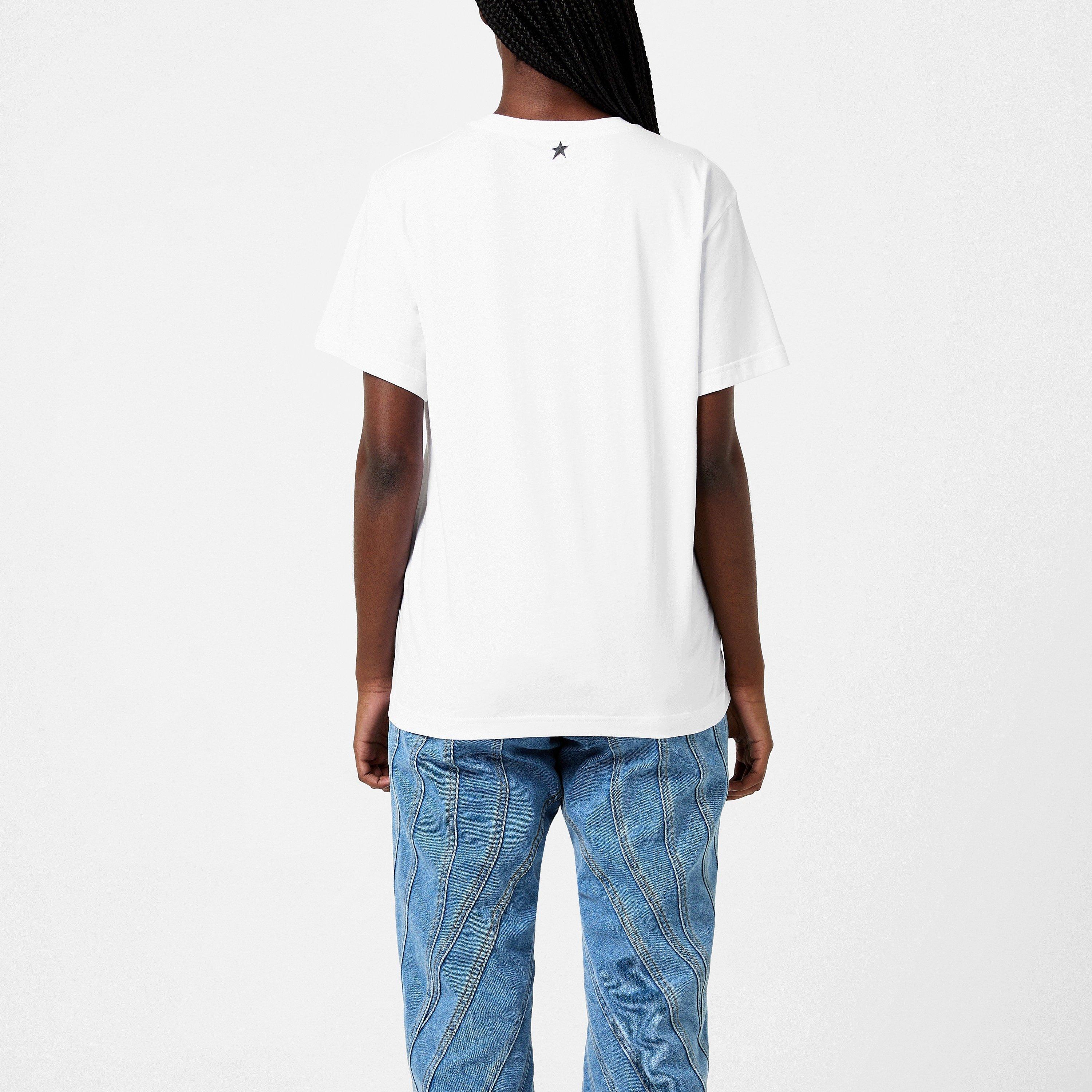 WHITE - Mugler - Logo Print Oversized T-Shirt - 3