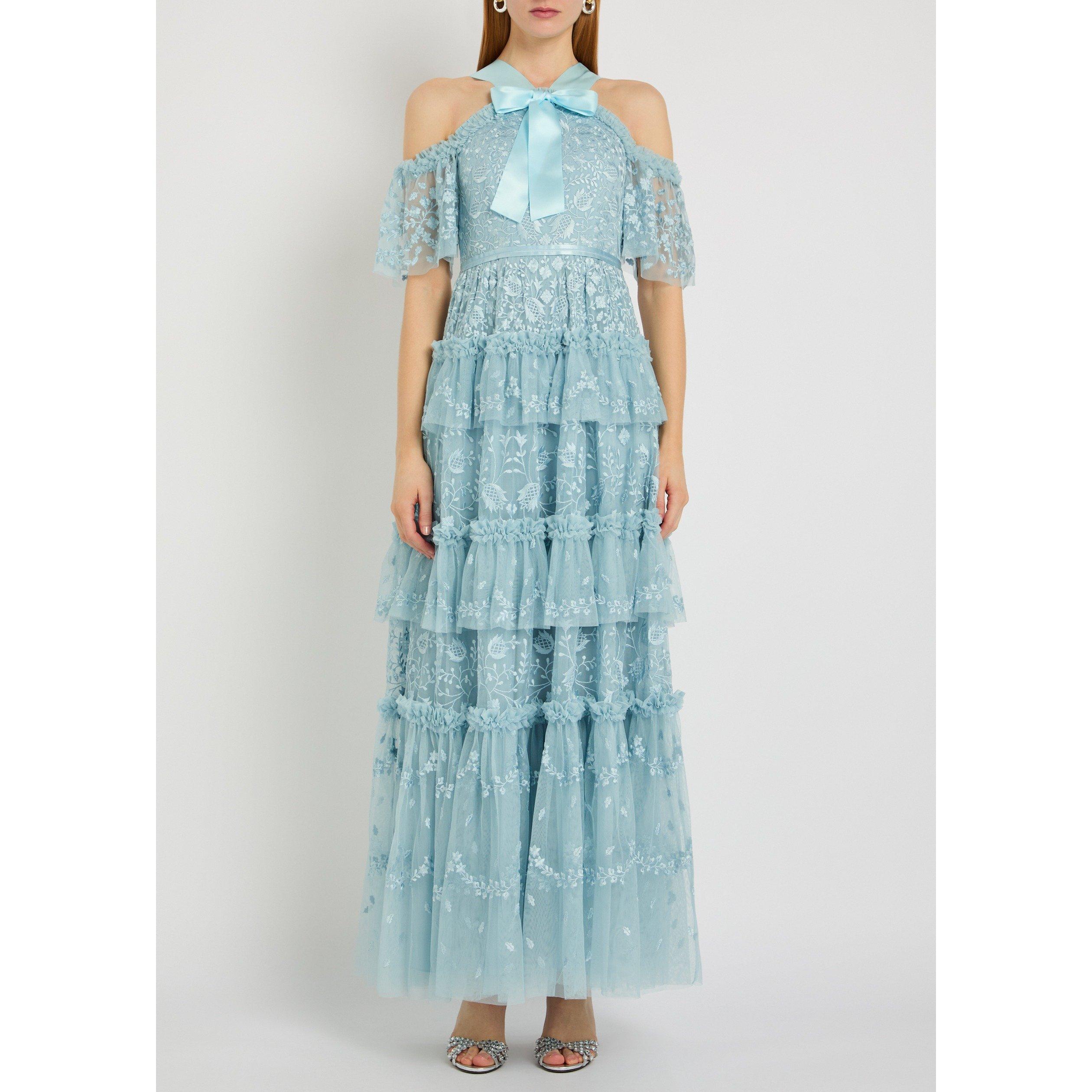 BLUE - Needle and Thread - Women's Primrose Floral Embroidered Ball Gown - 2