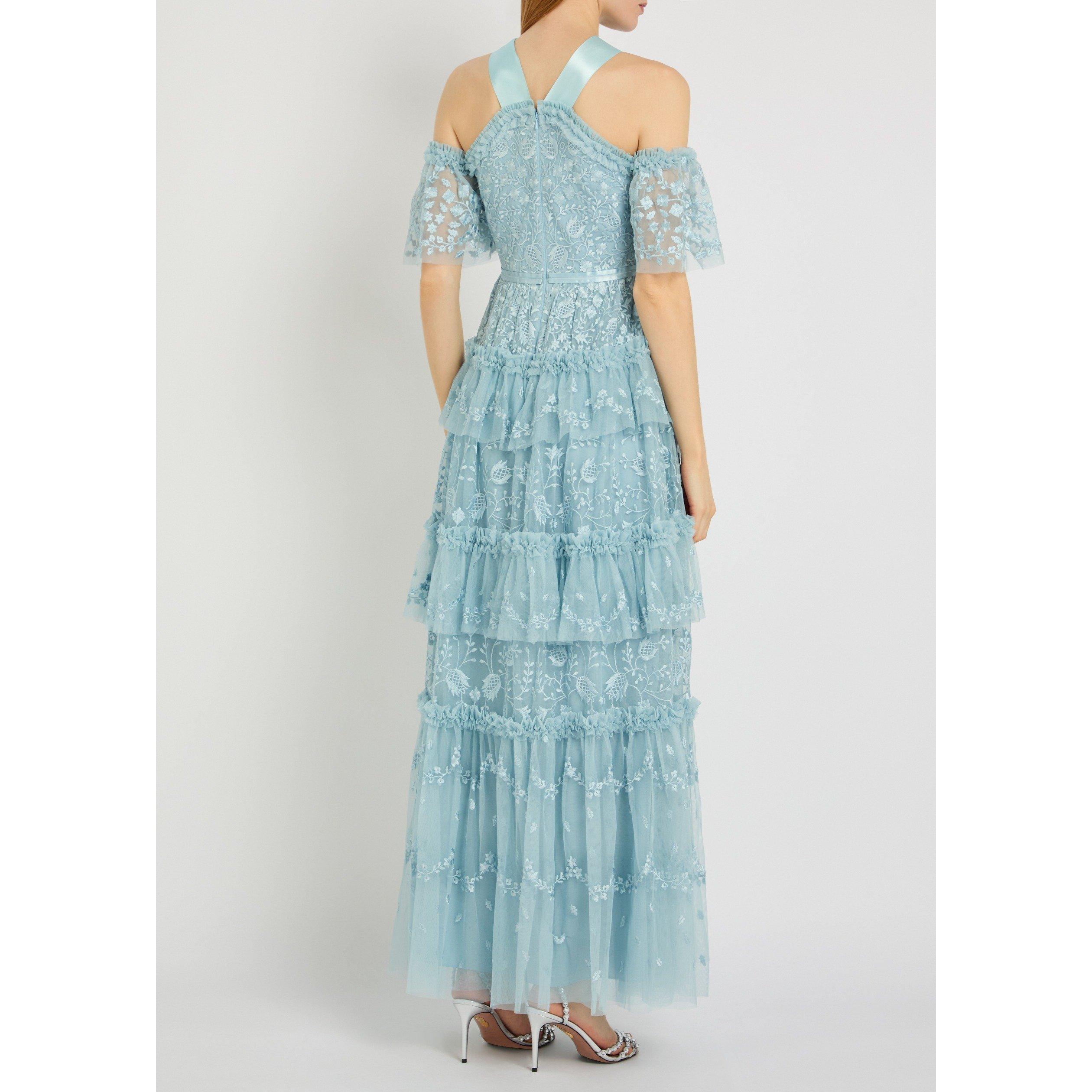 BLUE - Needle and Thread - Women's Primrose Floral Embroidered Ball Gown - 3
