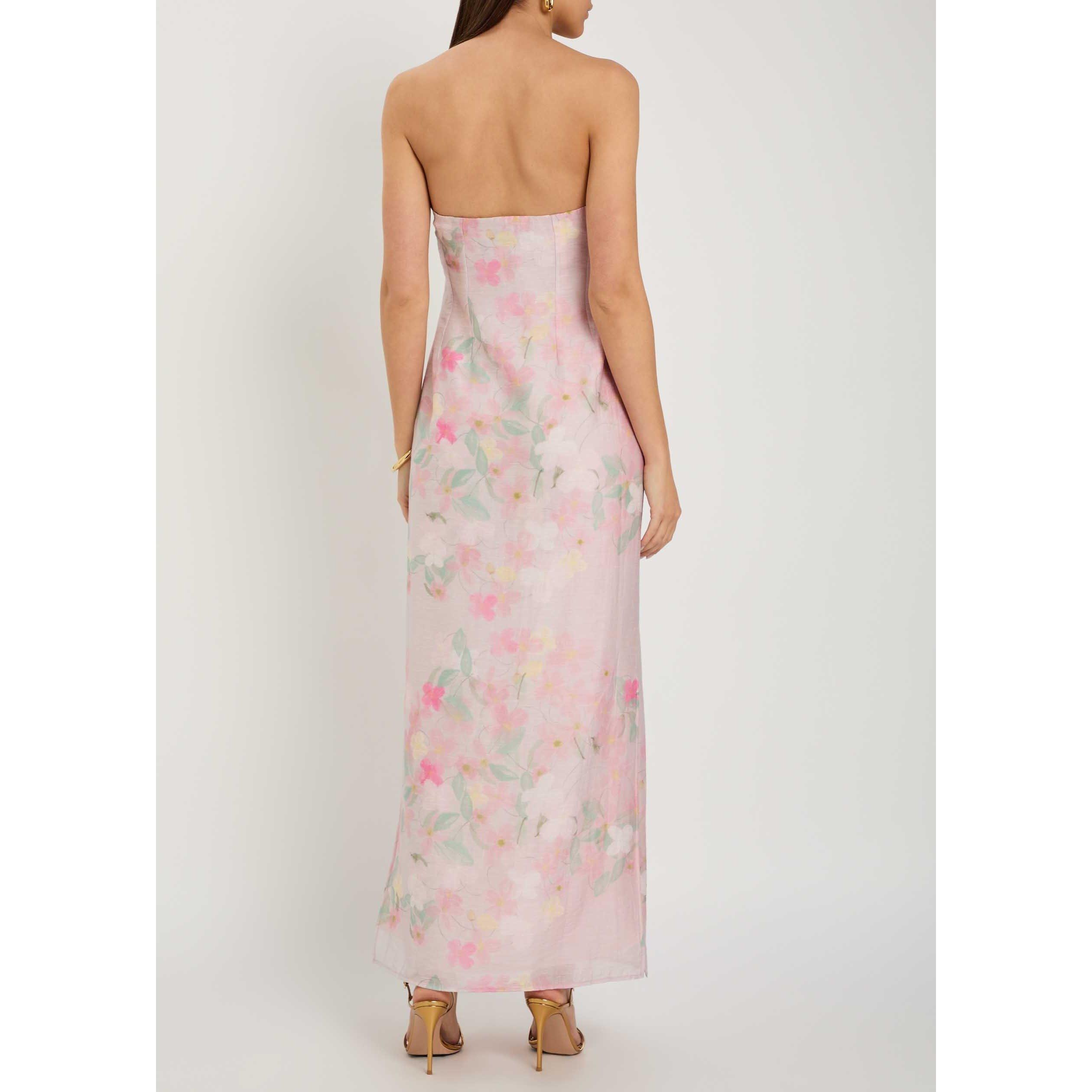PINK AND OTHER - BERNADETTE - Women's Elora Strapless Linen Maxi Dress - 3