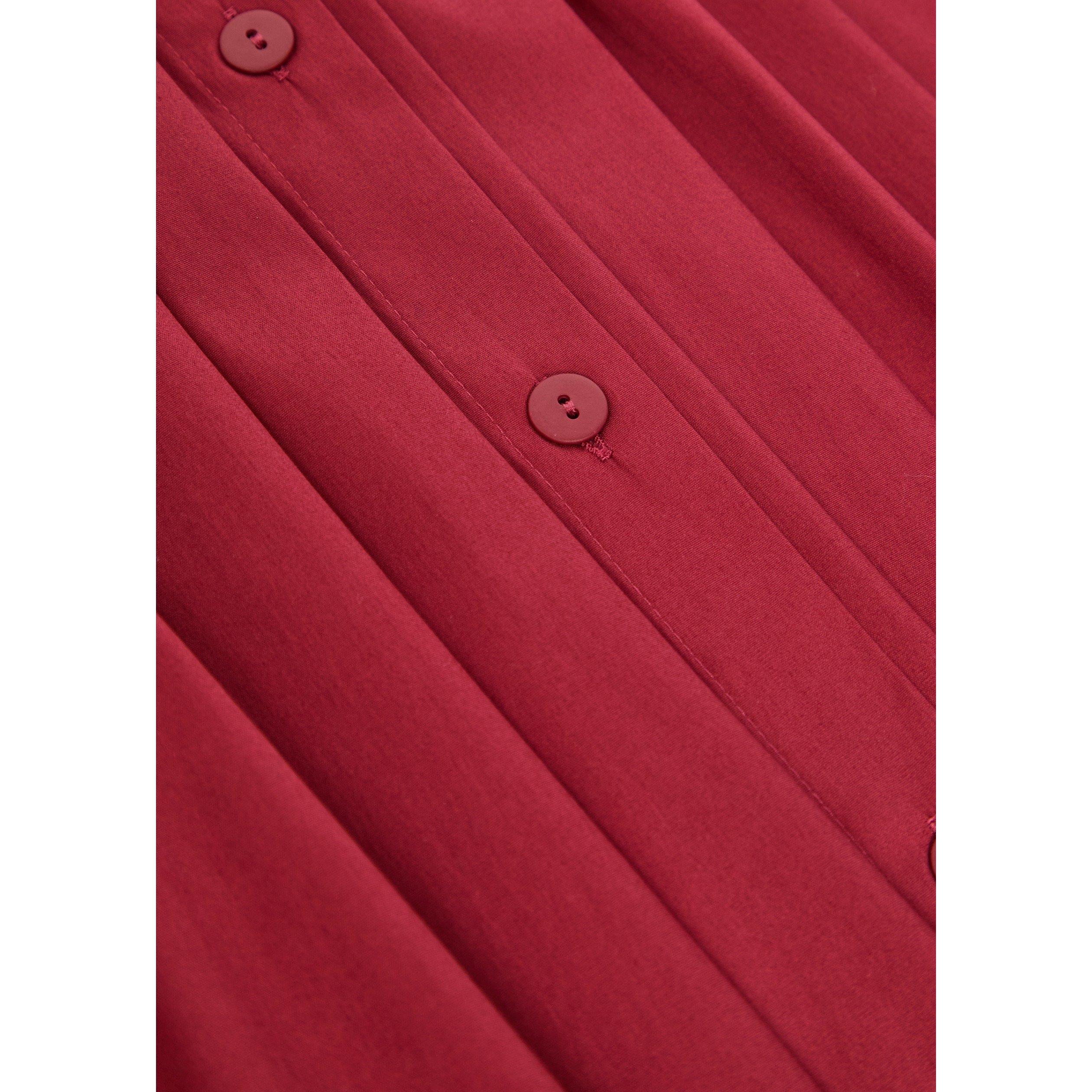 BURGUNDY - Max Mara - Women's Pittura Short-Sleeve Plain Shirt - 4