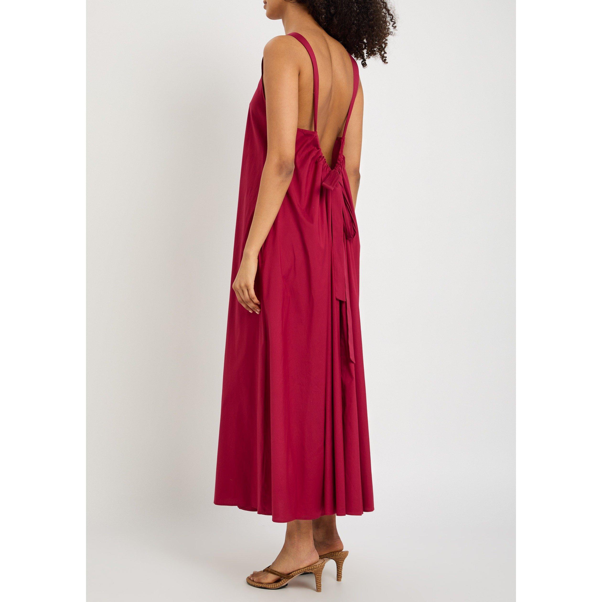 BURGUNDY - Max Mara - Women's Cotton Swing Dress - 3