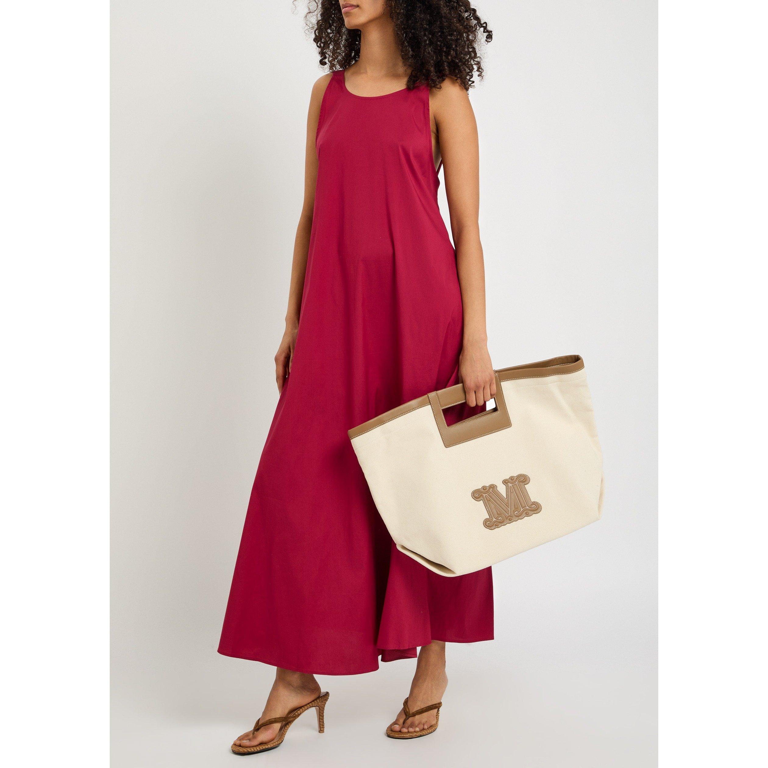 BURGUNDY - Max Mara - Women's Cotton Swing Dress - 5