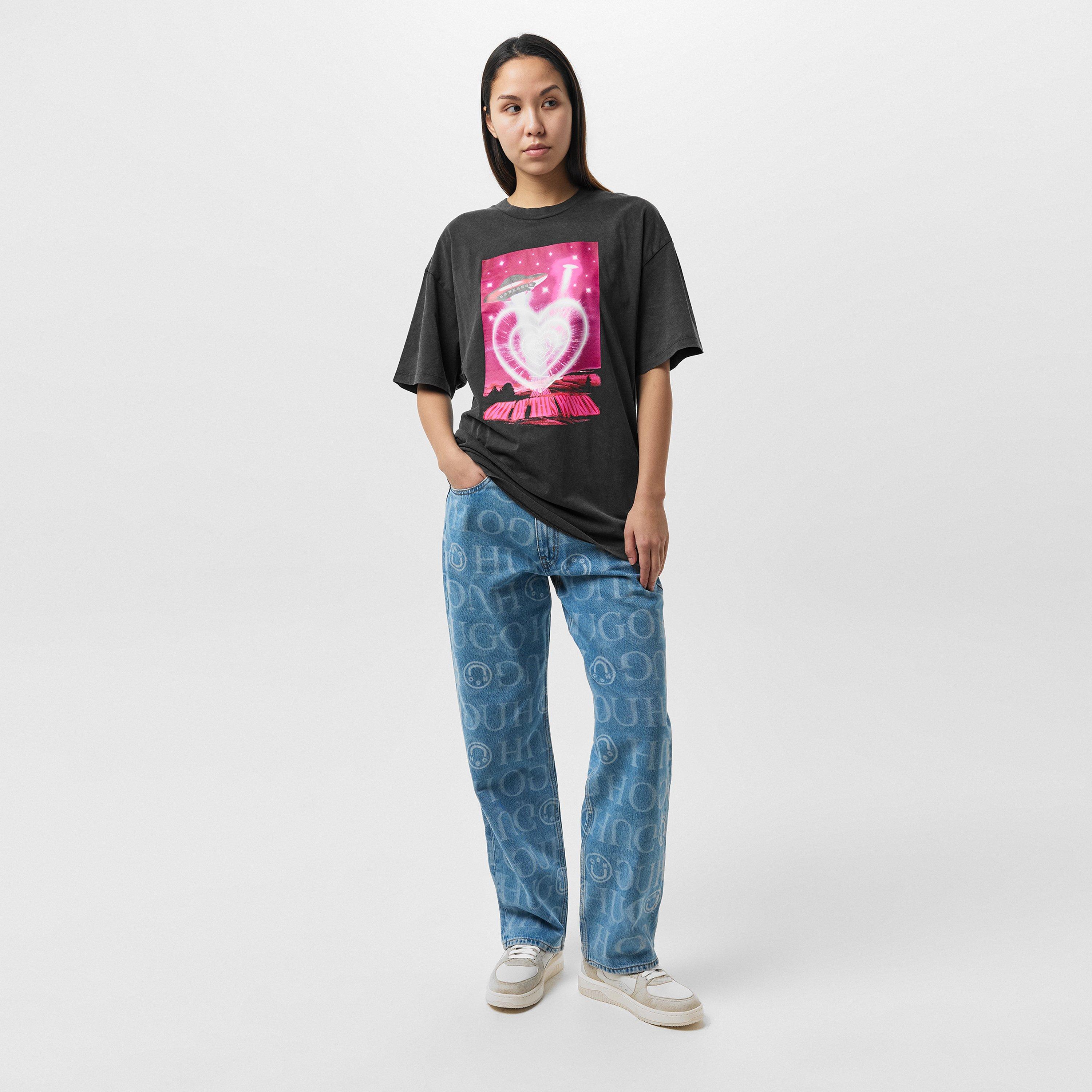 Black - Hugo - Women's Drisela Regular Fit T-Shirt - 5