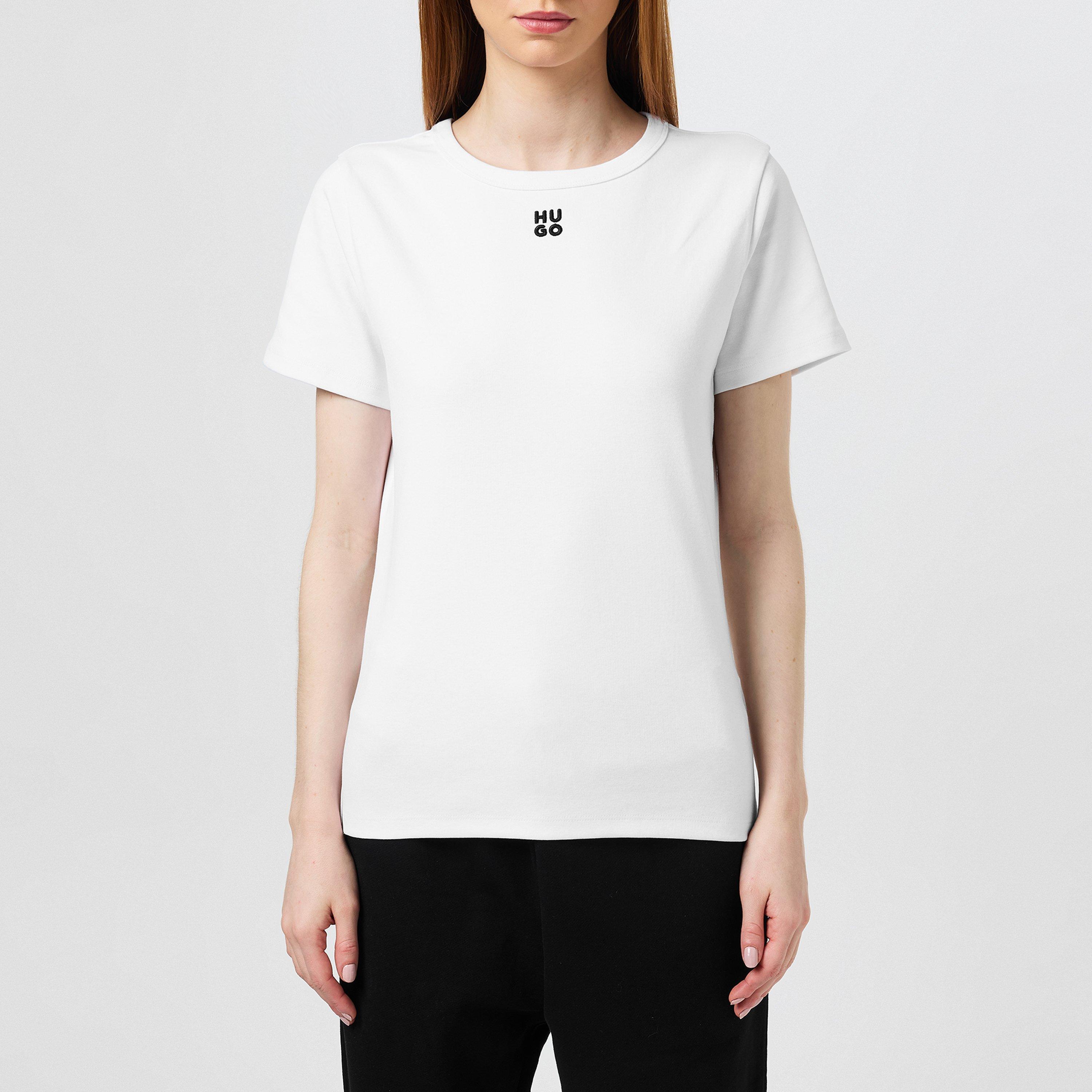White - Hugo - Womens HUGO Short Sleeve T-Shirt with Iconic Logo Detail - 2