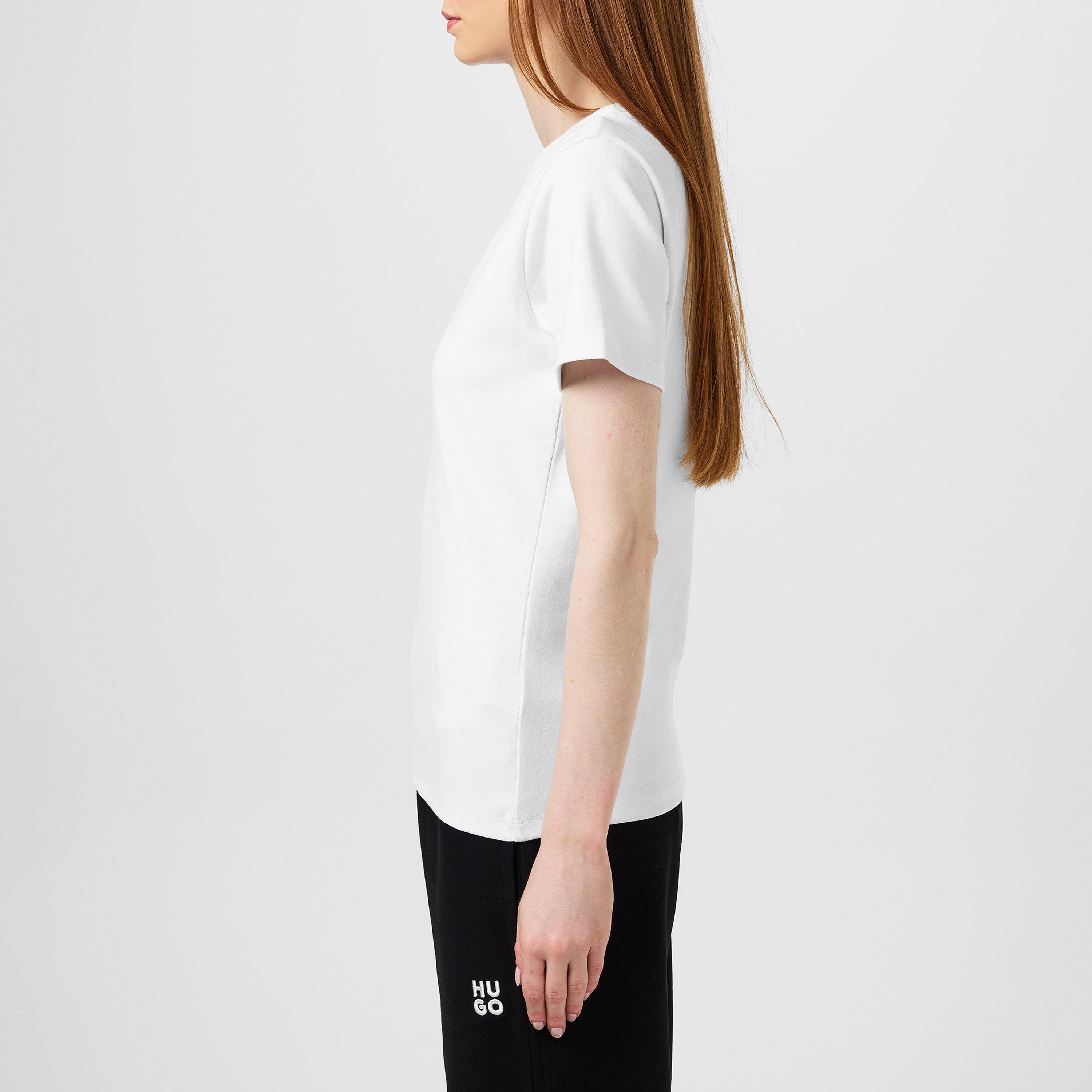 White - Hugo - Womens HUGO Short Sleeve T-Shirt with Iconic Logo Detail - 4