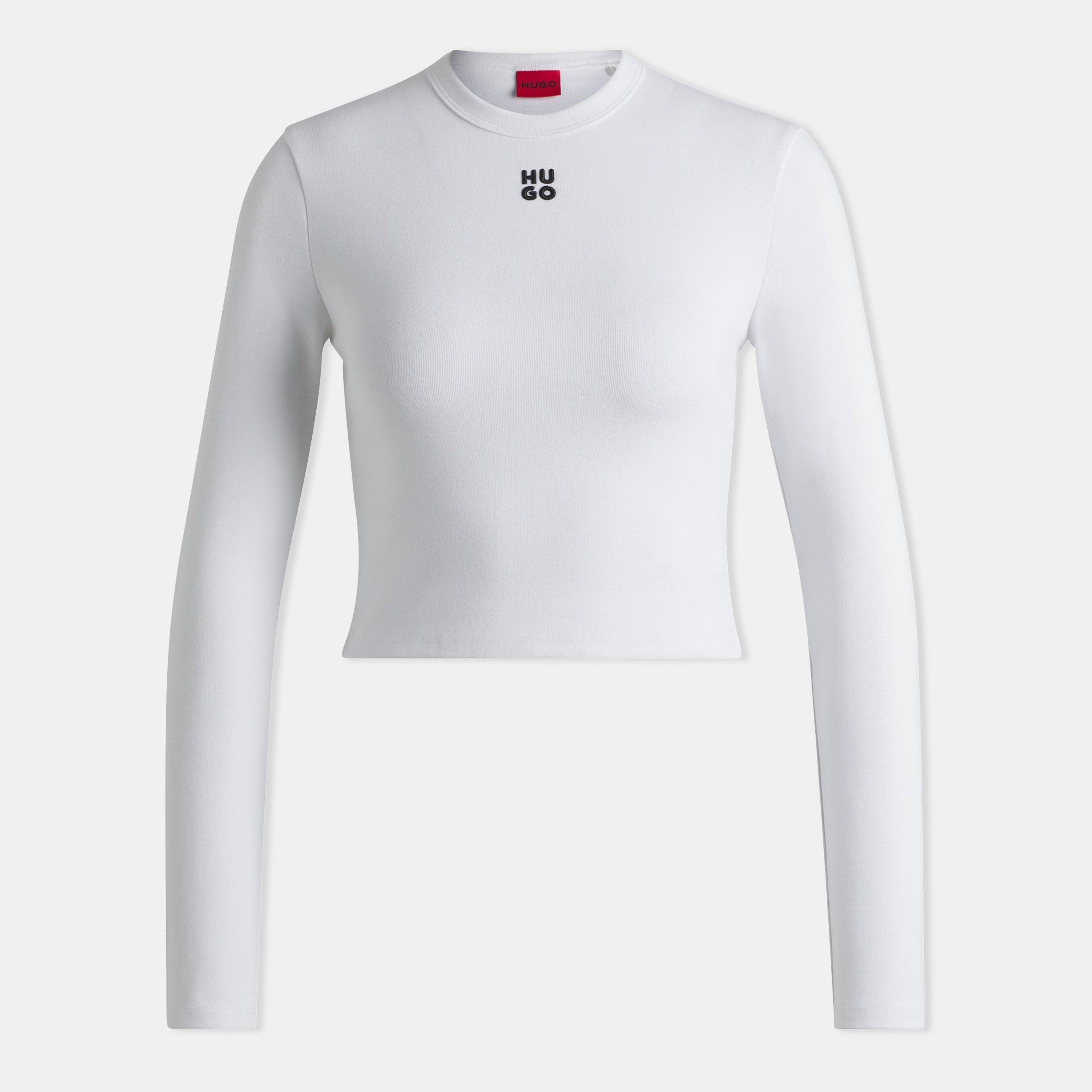 White - Hugo - Long Sleeved Logo T-shirt - 1