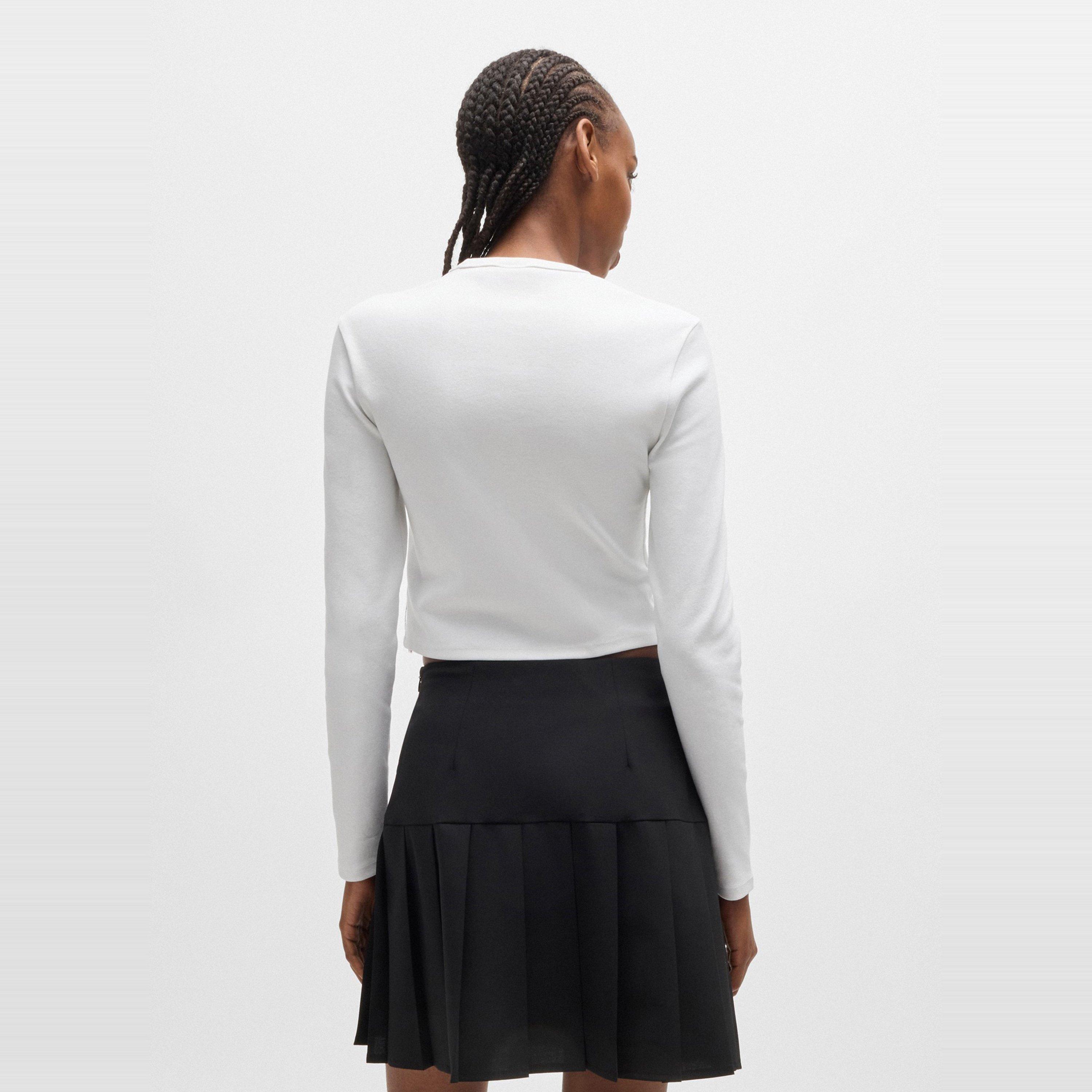 White - Hugo - Long Sleeved Logo T-shirt - 3