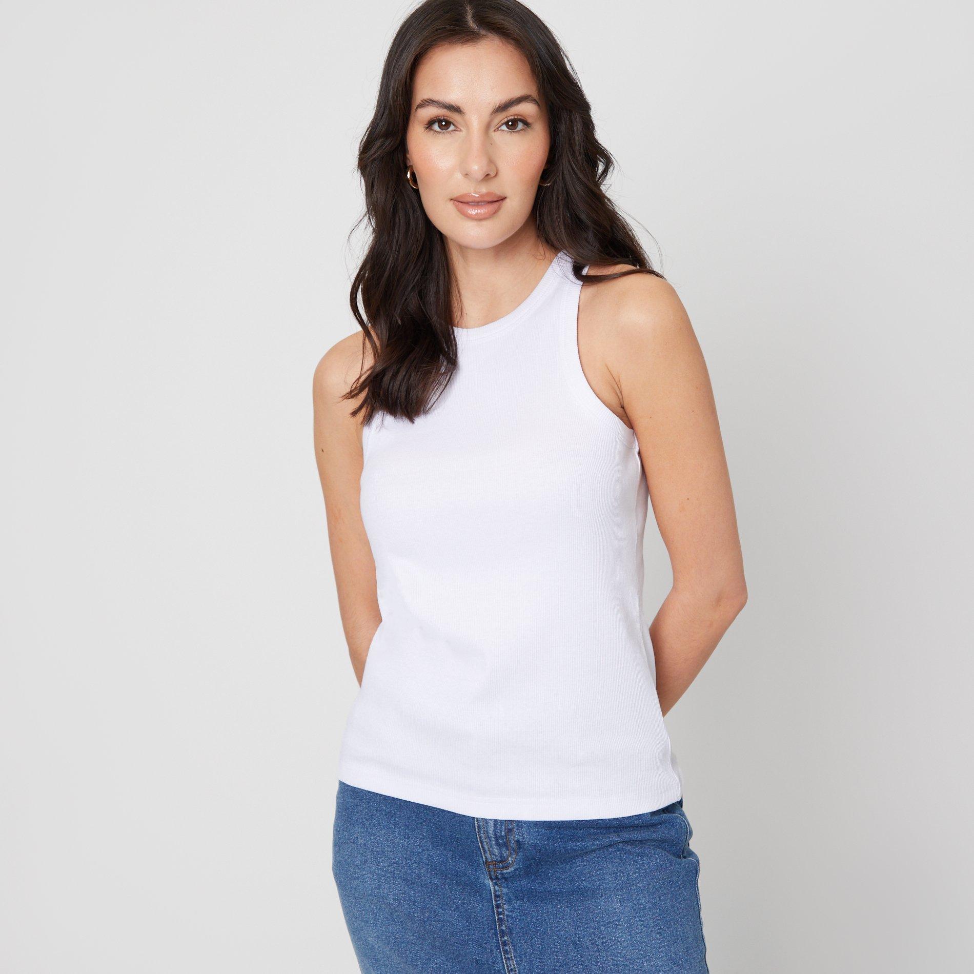 White - Be You - Rib Racerback Vest - 5