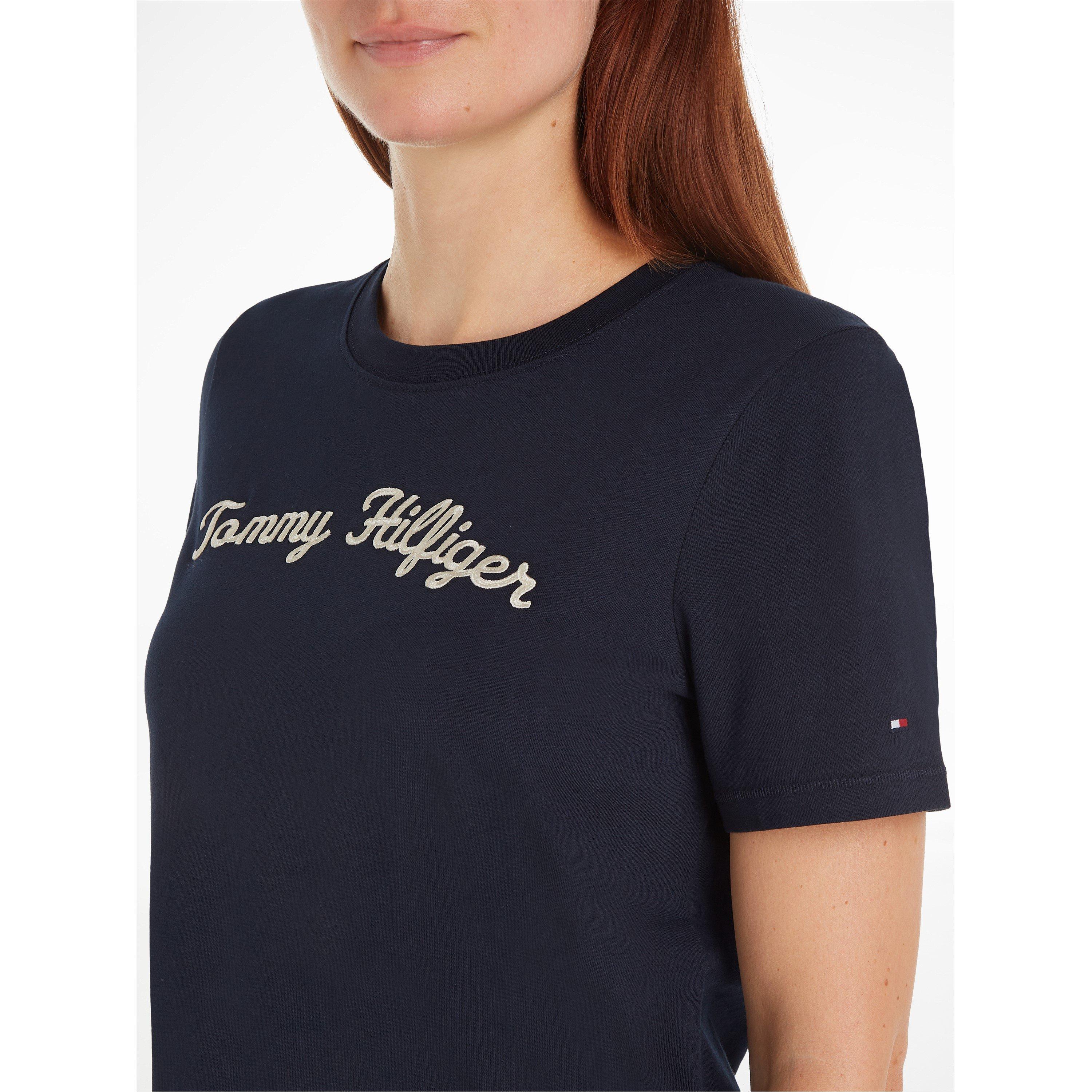 Desert Sky - Tommy Hilfiger - Women's Script Short-Sleeve Regular Fit T-Shirt - 2
