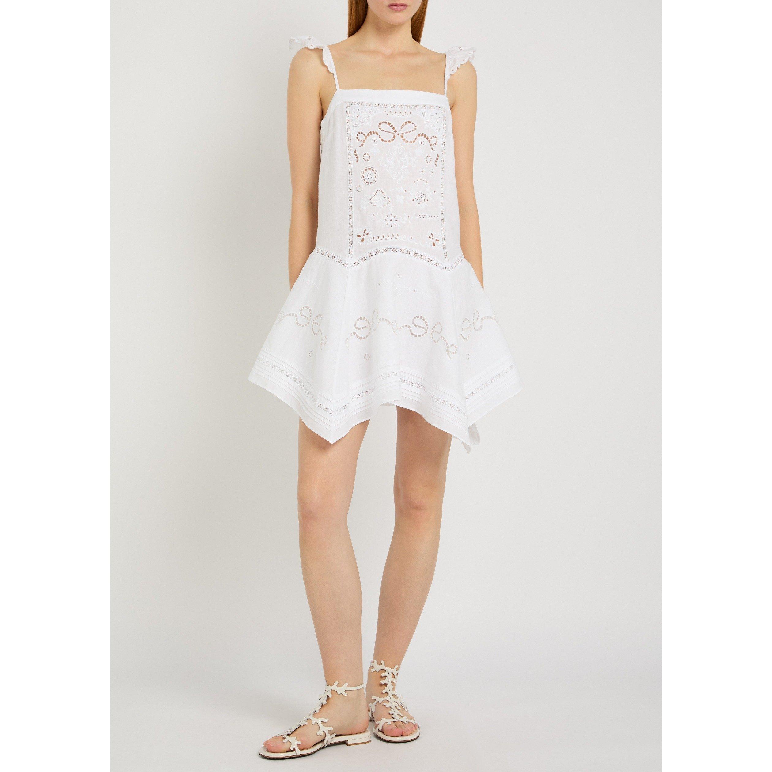 WHITE - Self Portrait - SD WHITE EMBROIDERED DRESS - 5