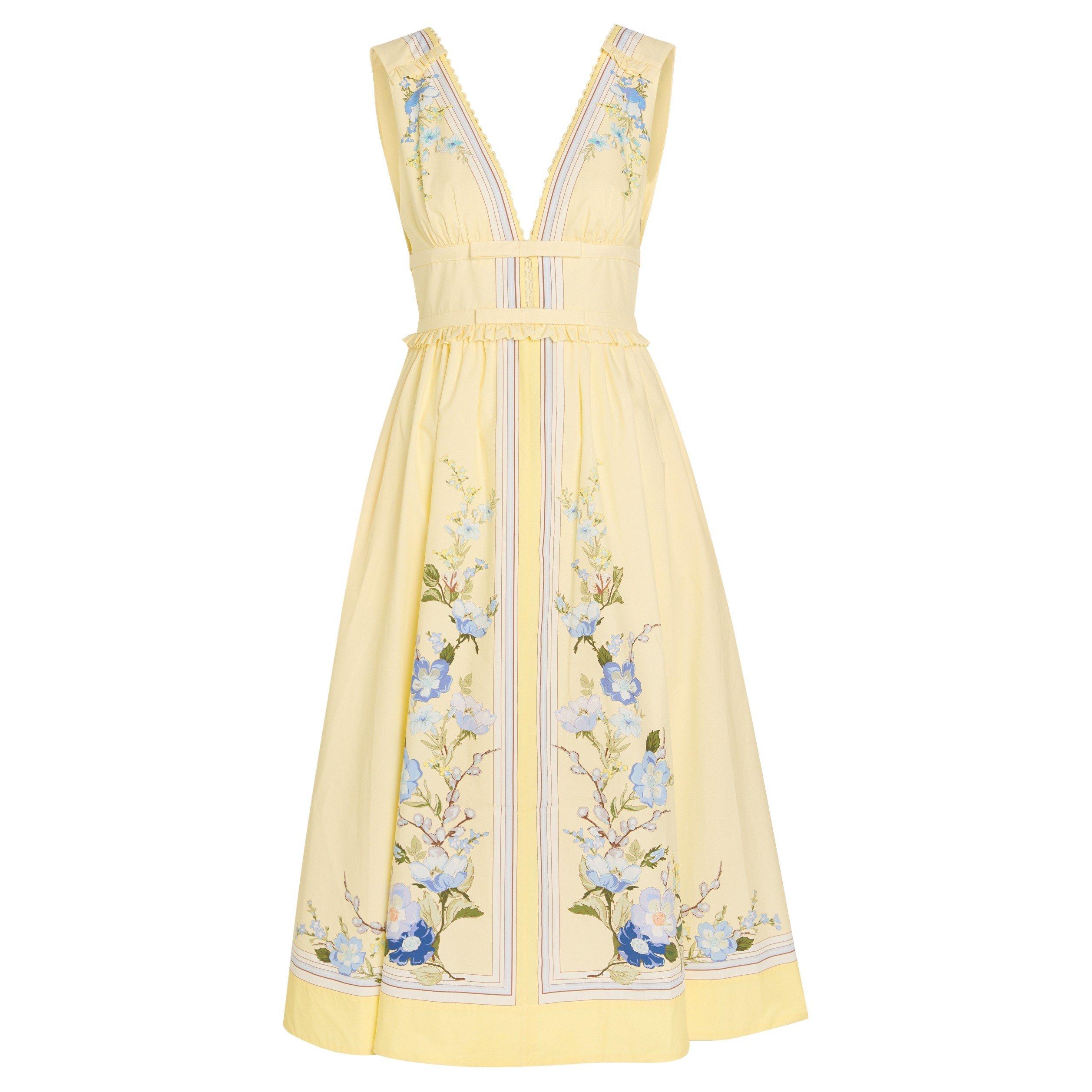 YELLOW - Self Portrait - LD YELLOW FLORAL COTTON DRESS