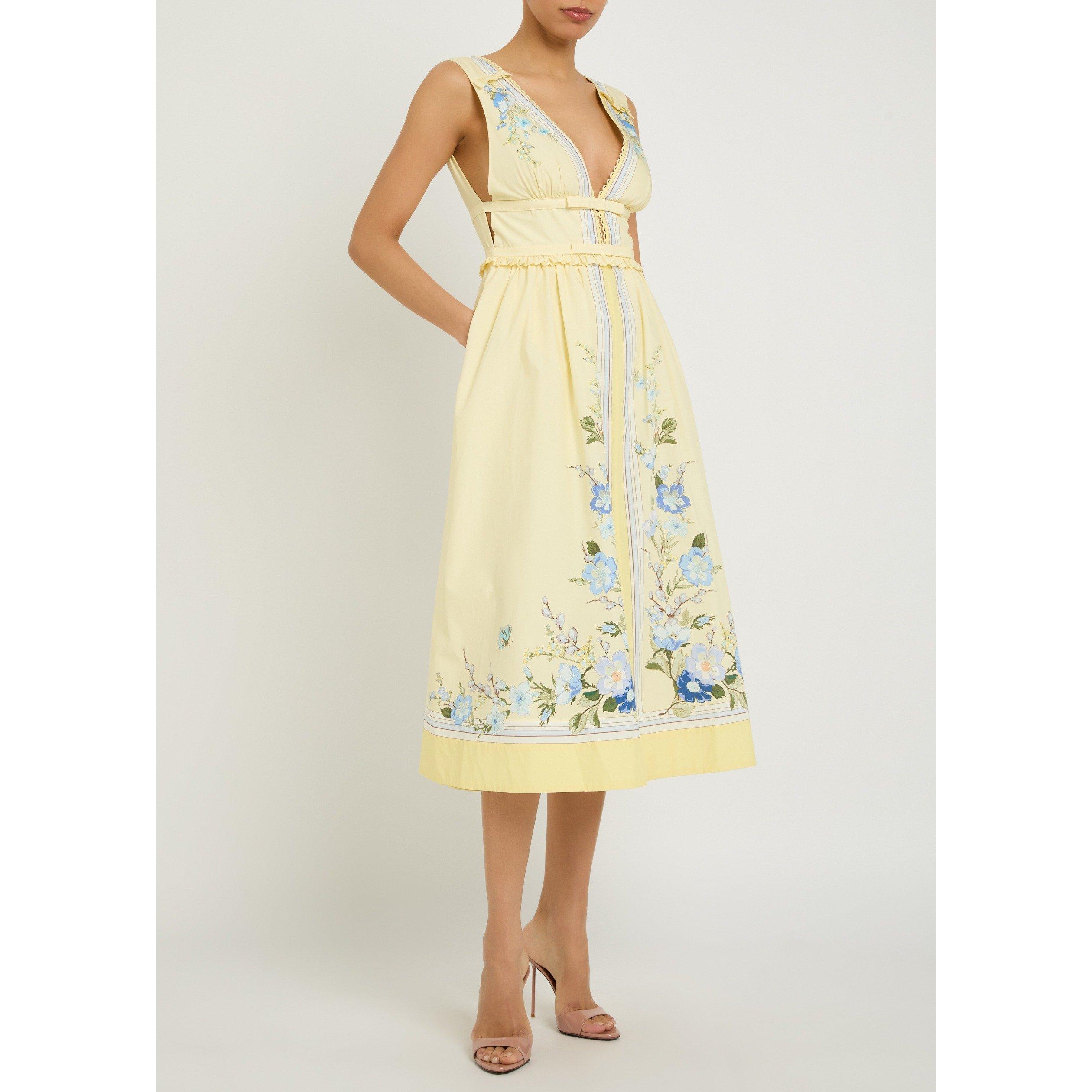 YELLOW - Self Portrait - LD YELLOW FLORAL COTTON DRESS - 5