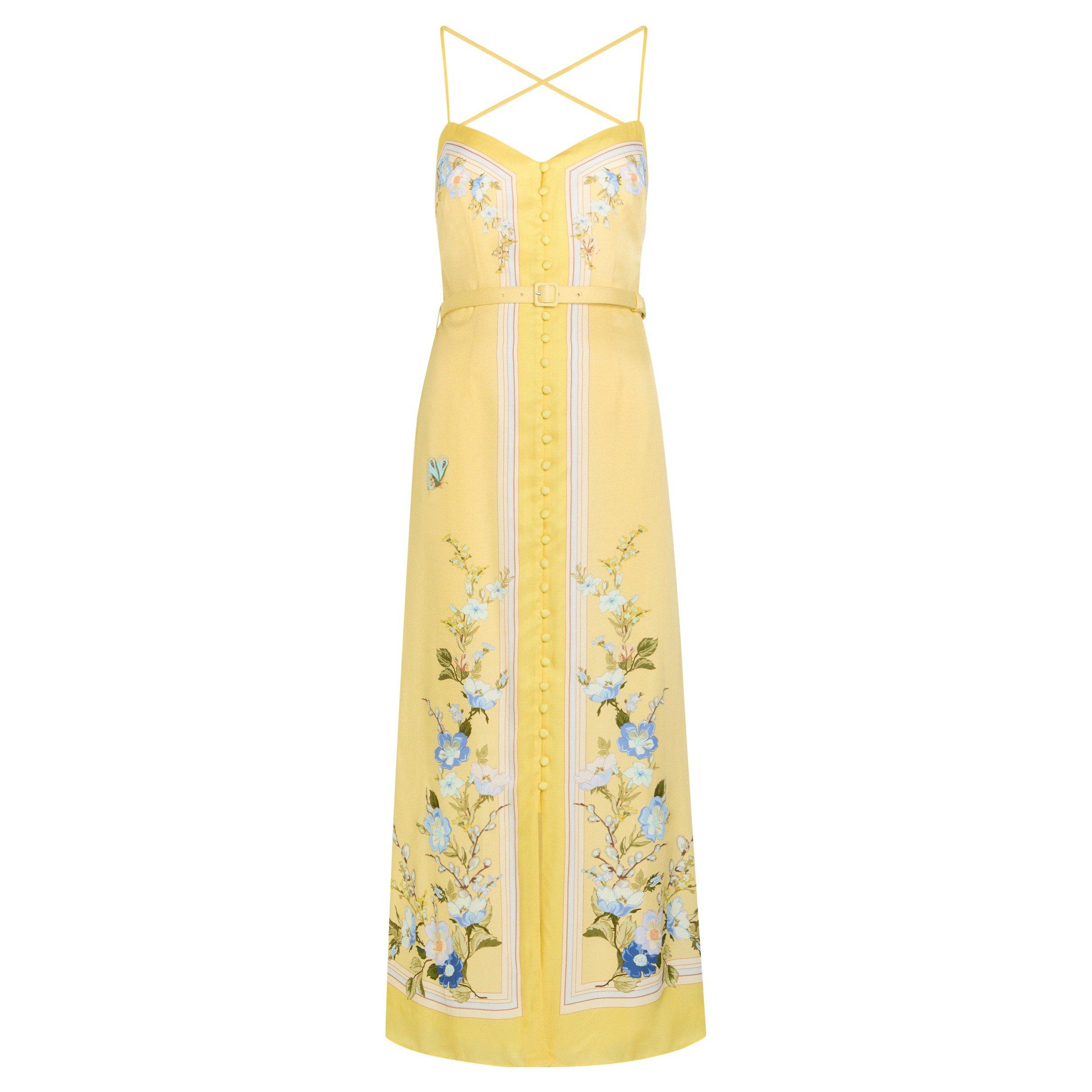 YELLOW - Self Portrait - LD YELLOW FLORAL SILK DRESS - 1