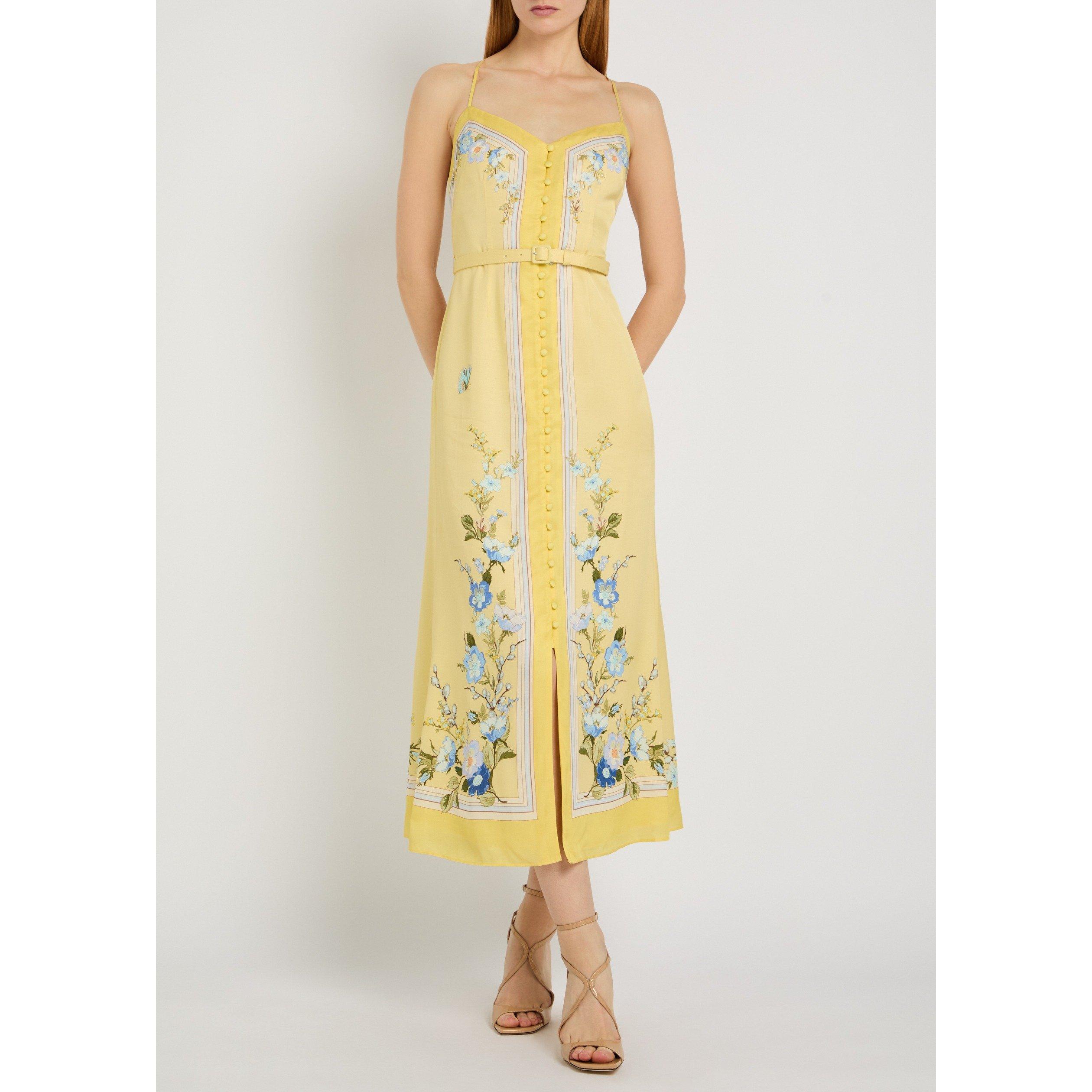 YELLOW - Self Portrait - LD YELLOW FLORAL SILK DRESS - 5