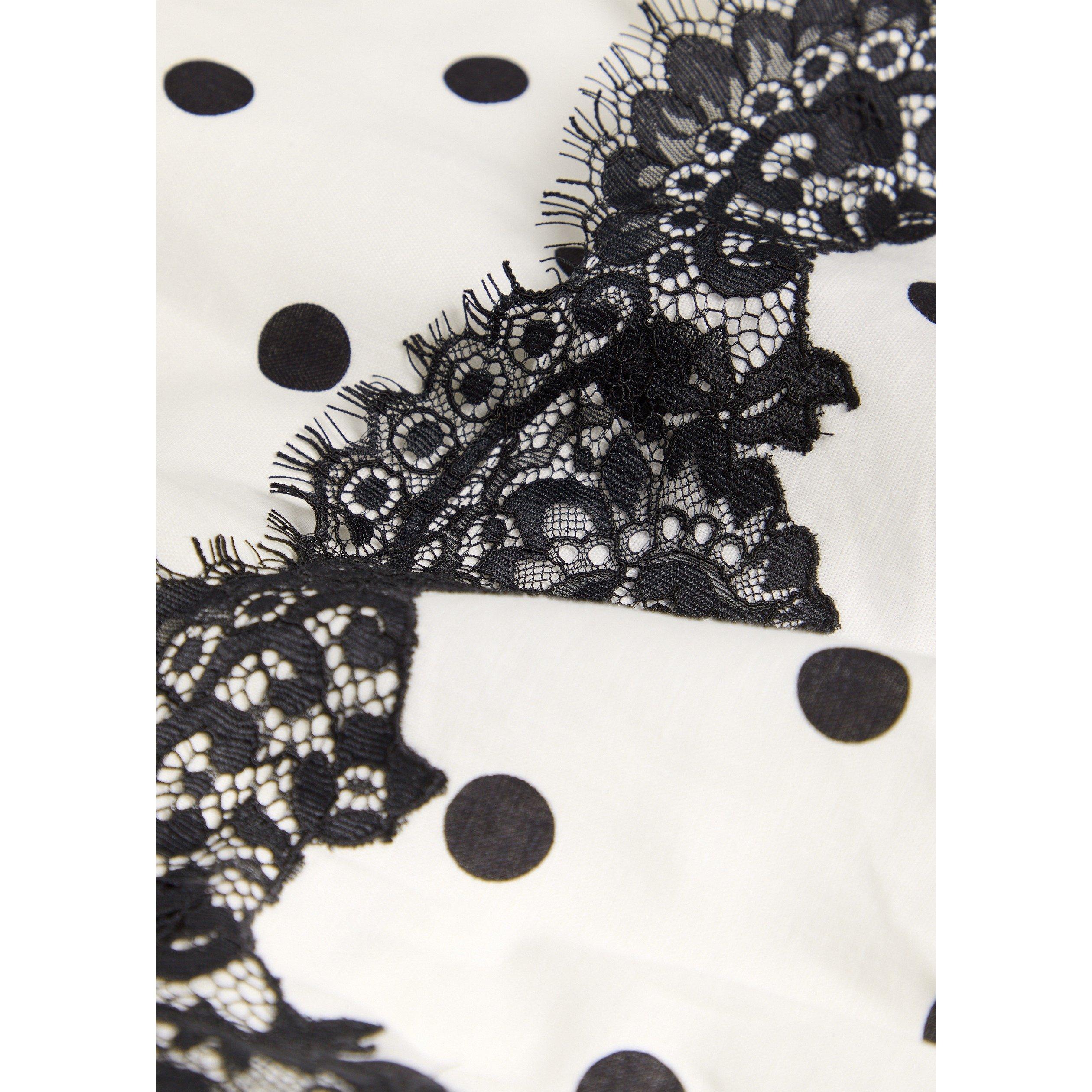 WHITE - Self Portrait - LD WHITE POLKA DOT MIDI DRESS - 4