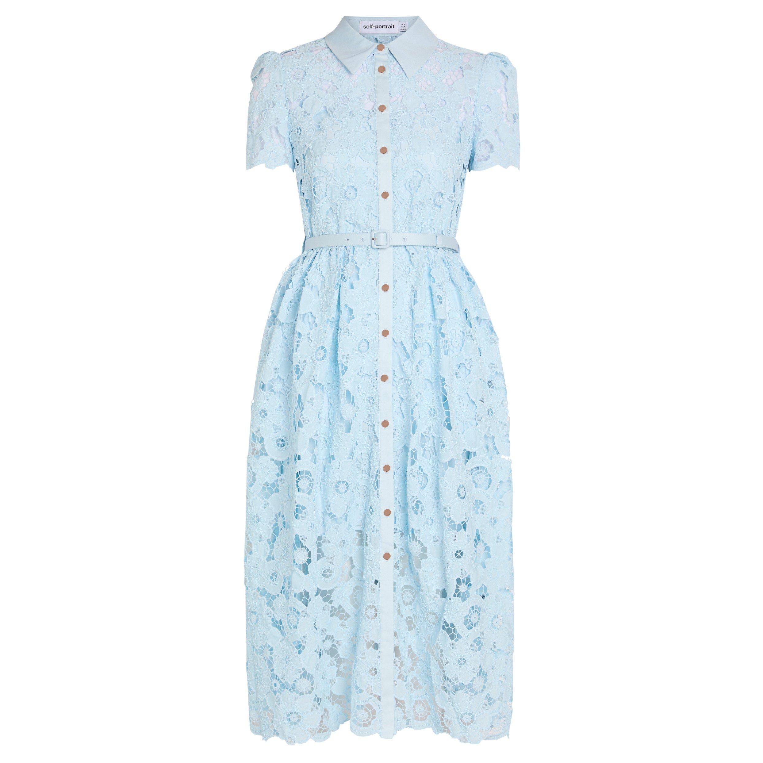 BLUE - Self Portrait - LD BLUE LACE COLLARED DRESS