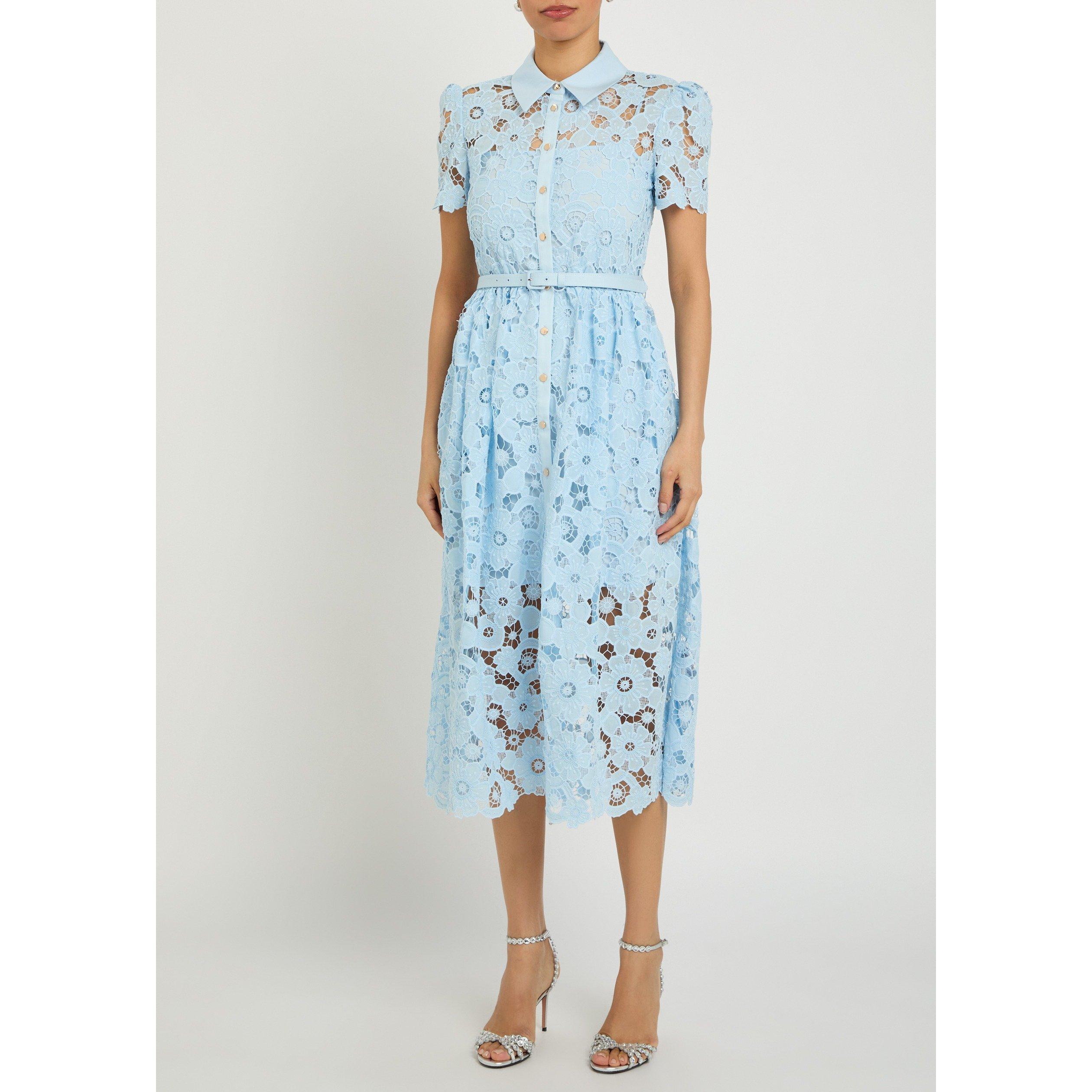BLUE - Self Portrait - LD BLUE LACE COLLARED DRESS - 2