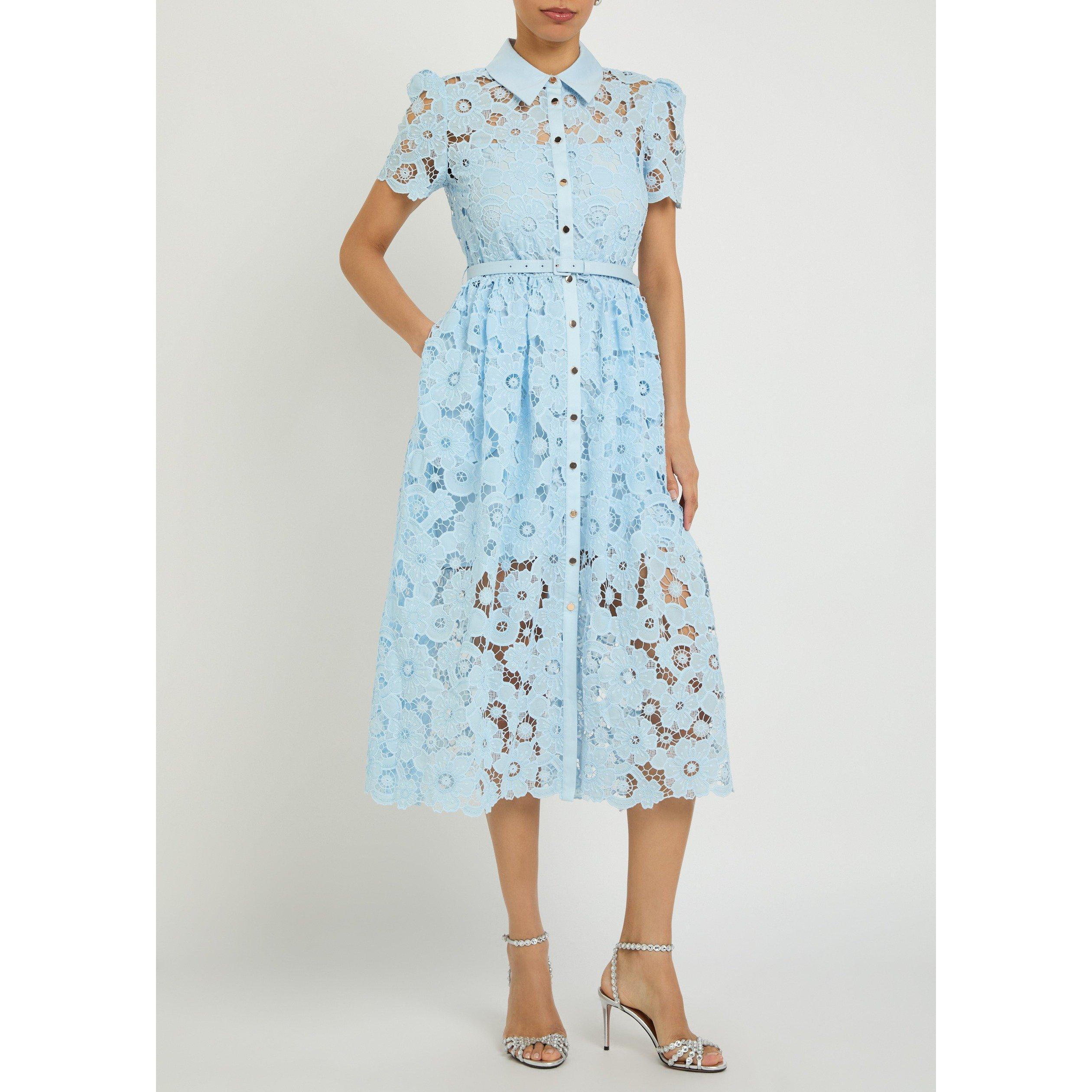 BLUE - Self Portrait - LD BLUE LACE COLLARED DRESS - 5
