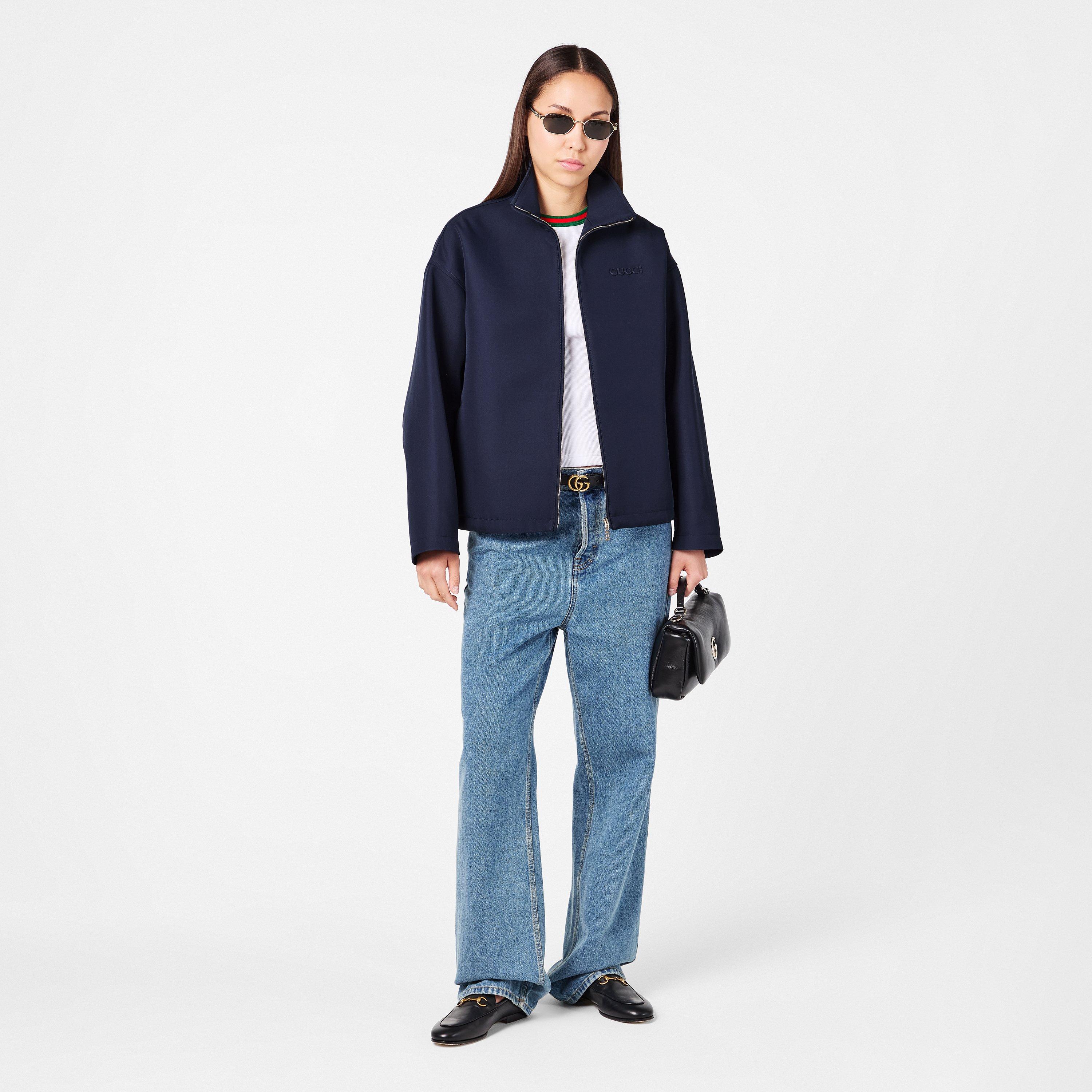 Ink - Gucci - Women's Gabardine Acetate Long Sleeve Bomber Jacket - 6