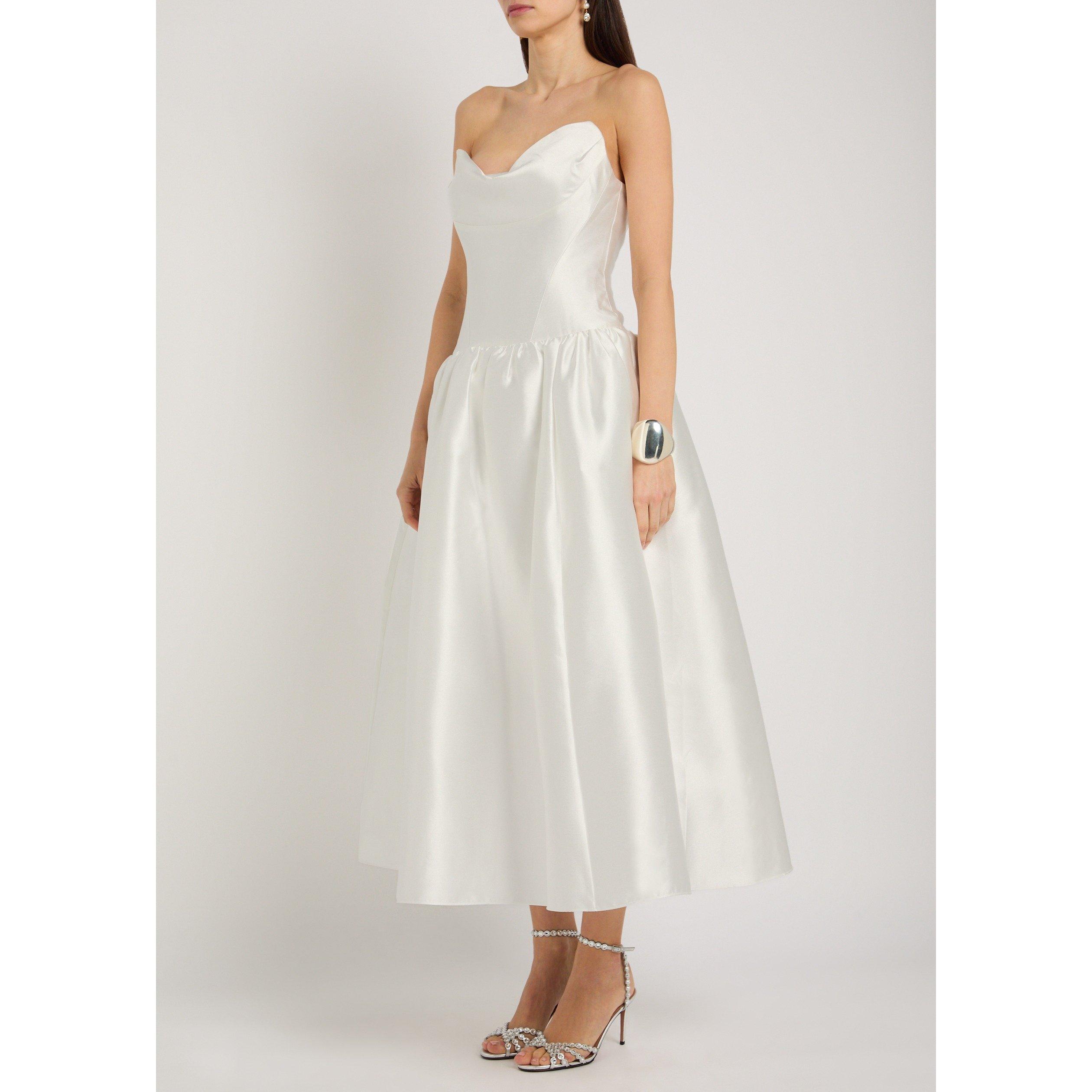 WHITE - Self Portrait - LD WHITE STRAPLESS MIDI DRESS - 2