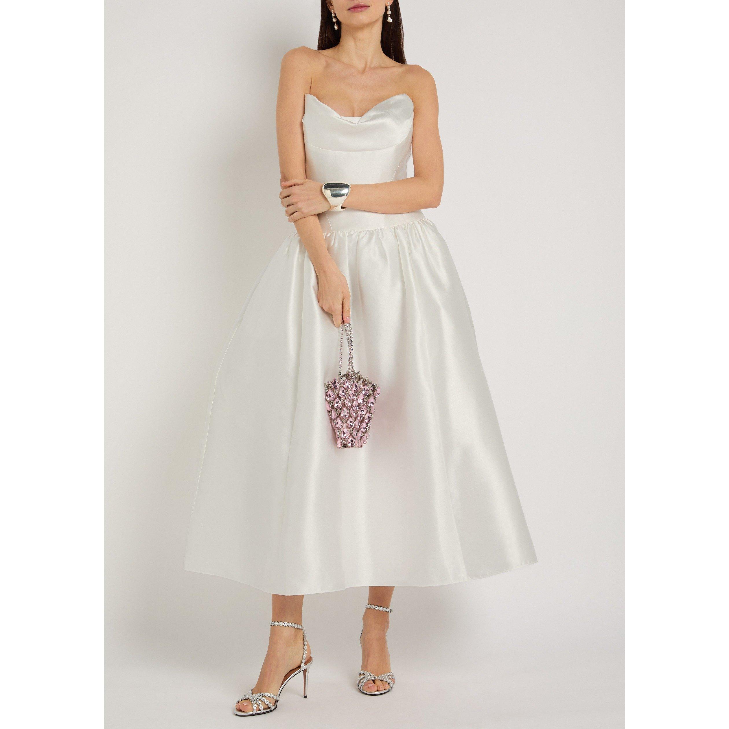 WHITE - Self Portrait - LD WHITE STRAPLESS MIDI DRESS - 5