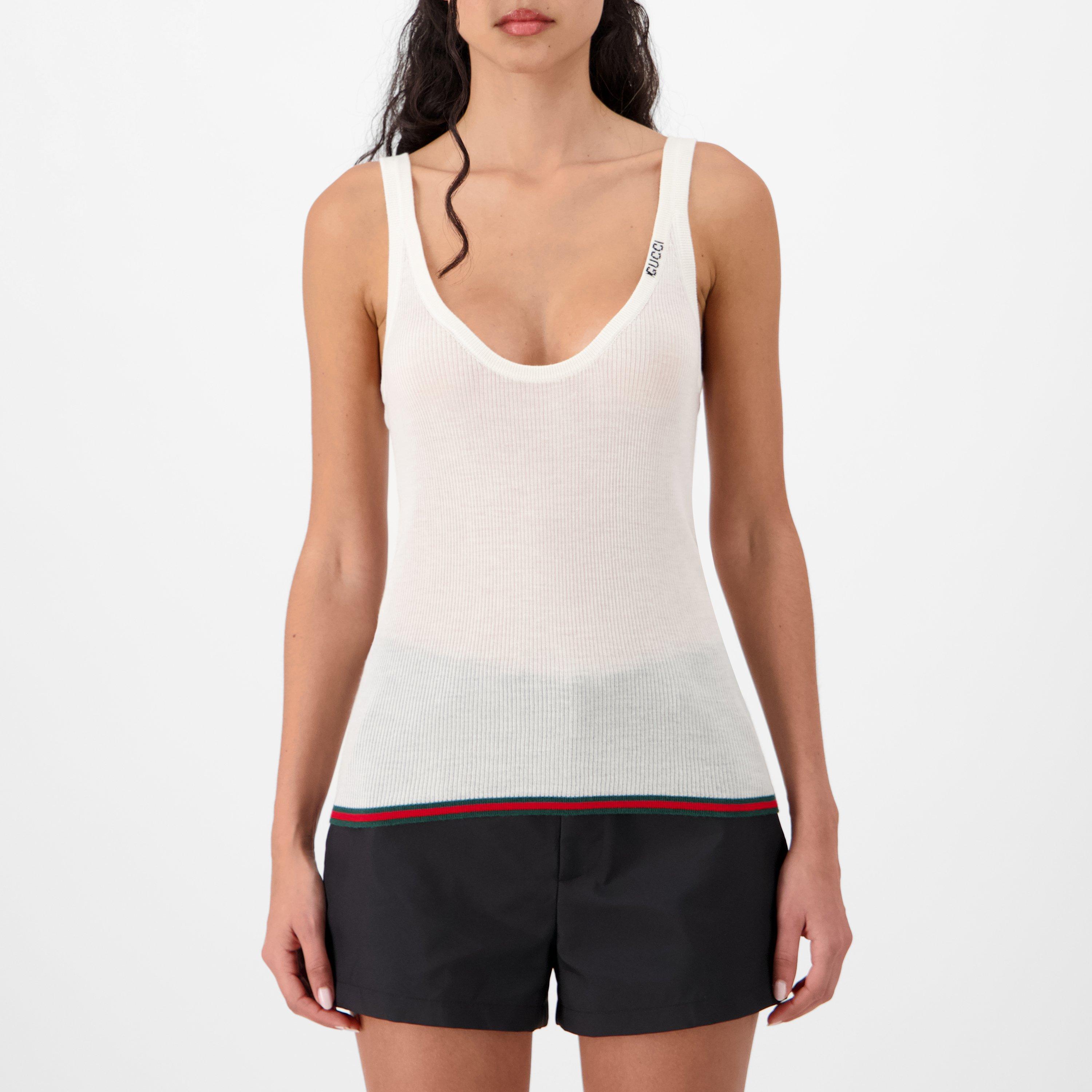 GUCCI CASHMERE AND SILK TOP Tシャツ Gucci | Fine Rib Cashmere And Silk Tank Top | Tank Tops