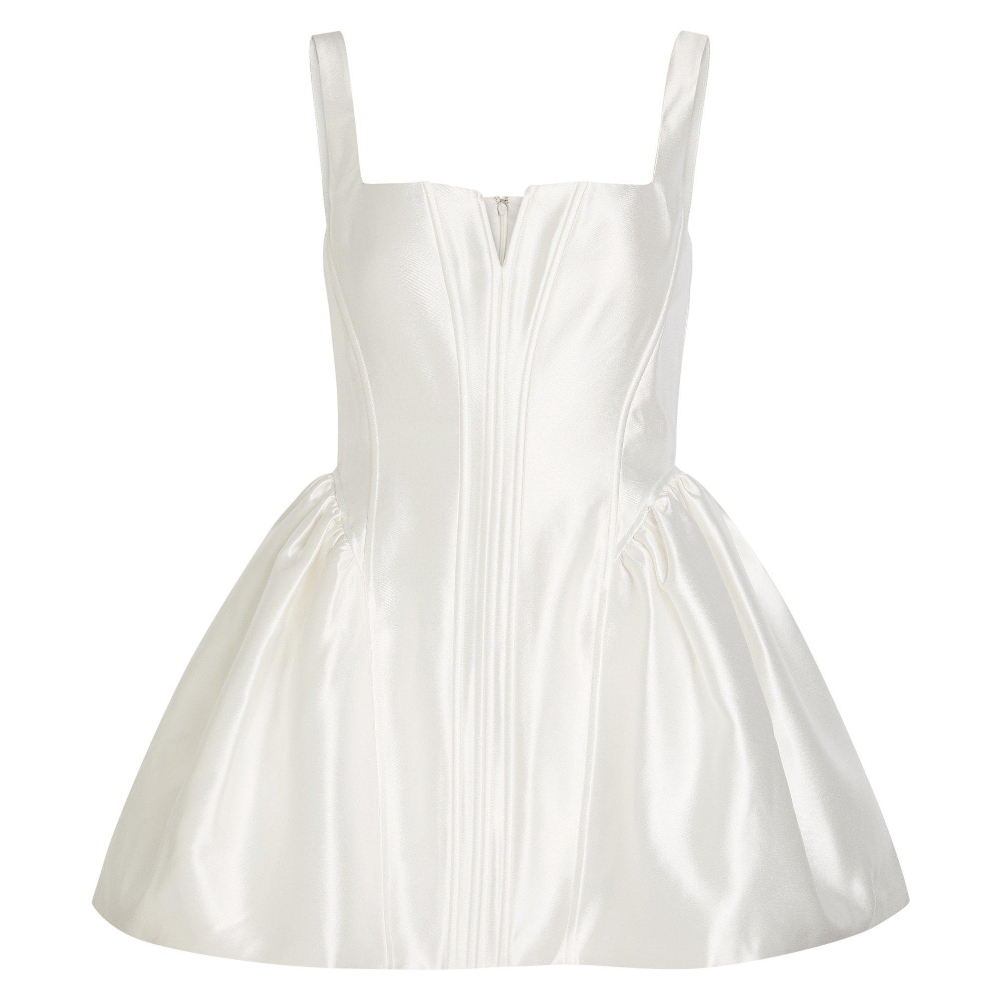 WHITE - Self Portrait - SD WHITE FLARED MINI DRESS - 1