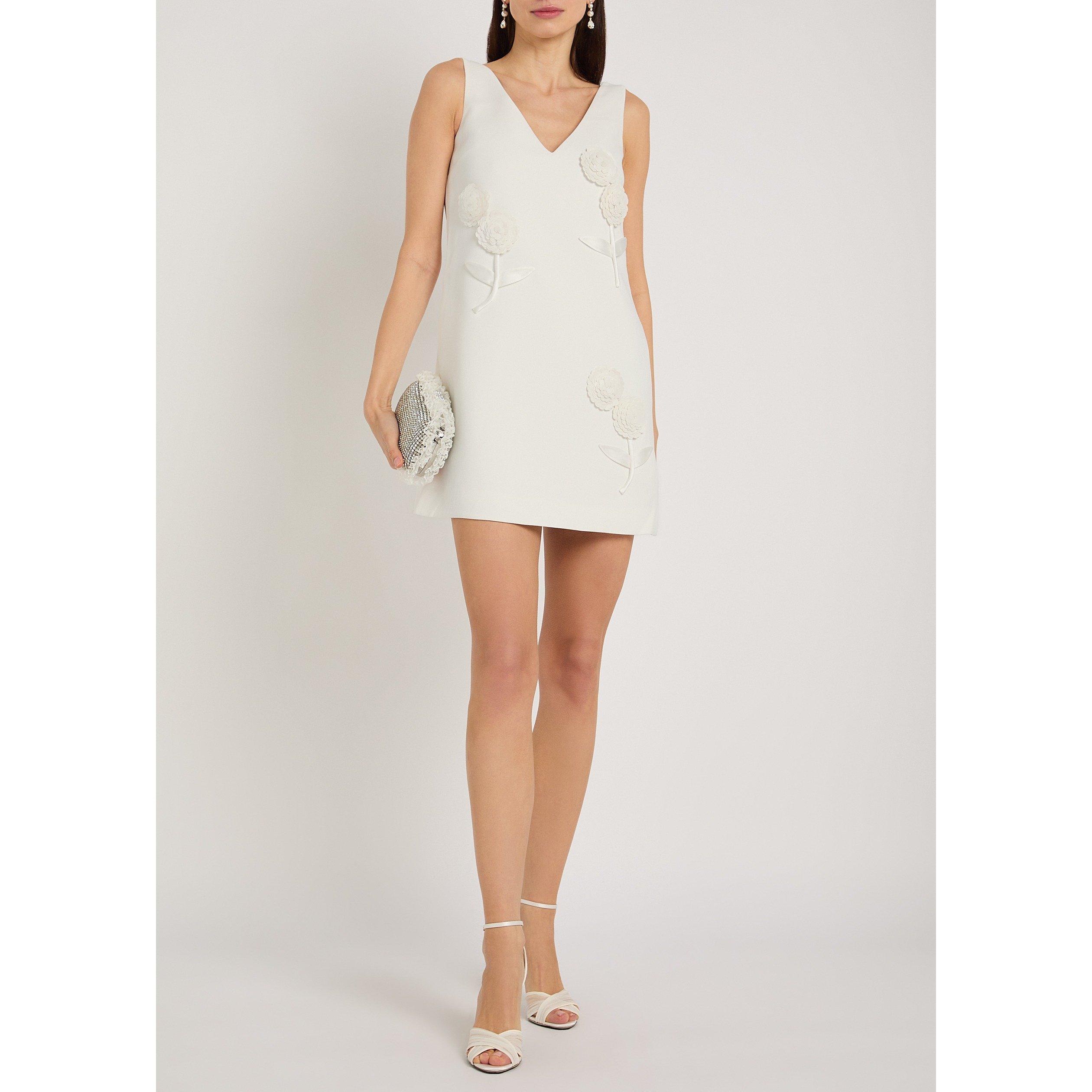 WHITE - Self Portrait - SD WHITE FLOWER MINI DRESS - 5