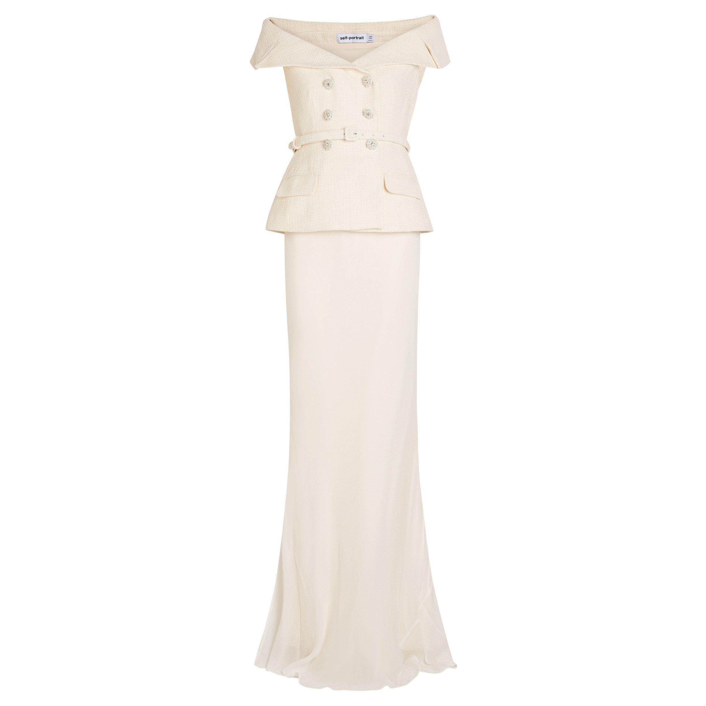 CREAM - Self Portrait - LD CREAM BOUCLE MAXI DRESS