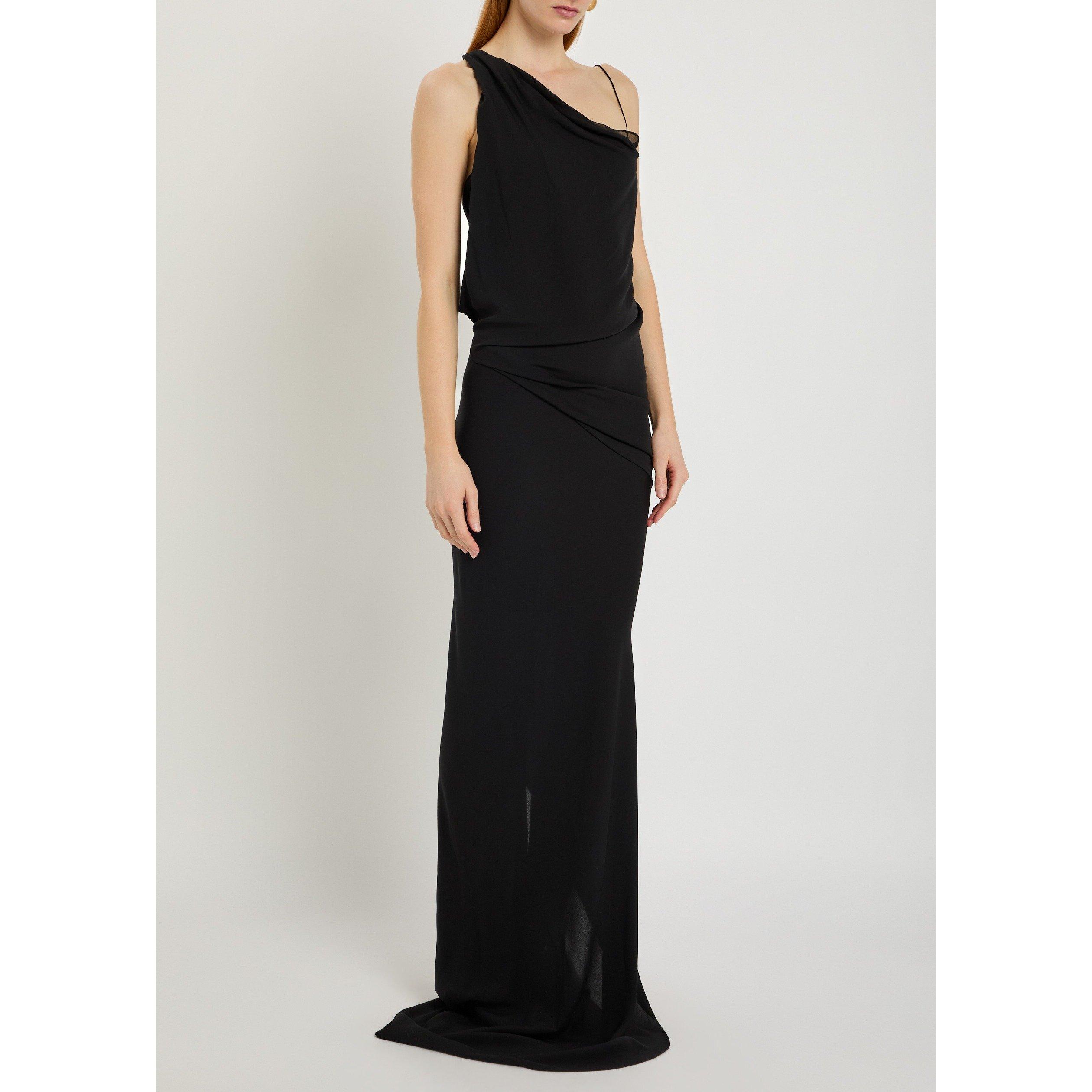 BLACK - Aaron Esh - 5 One Shoulder Twist Drape Dre - 2